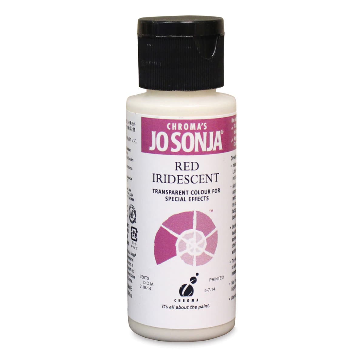 Chroma’s Jo Sonja Specialty Acrylic Paint - Iridescent Red, 60 ml bottle