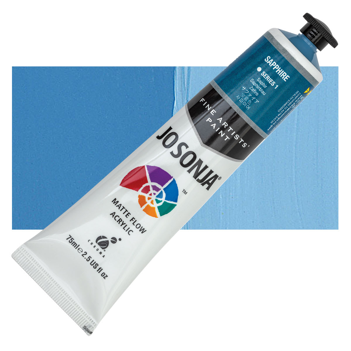 Jo Sonja's Artist Acrylic - Sapphire, 2.5 oz tube and swatch