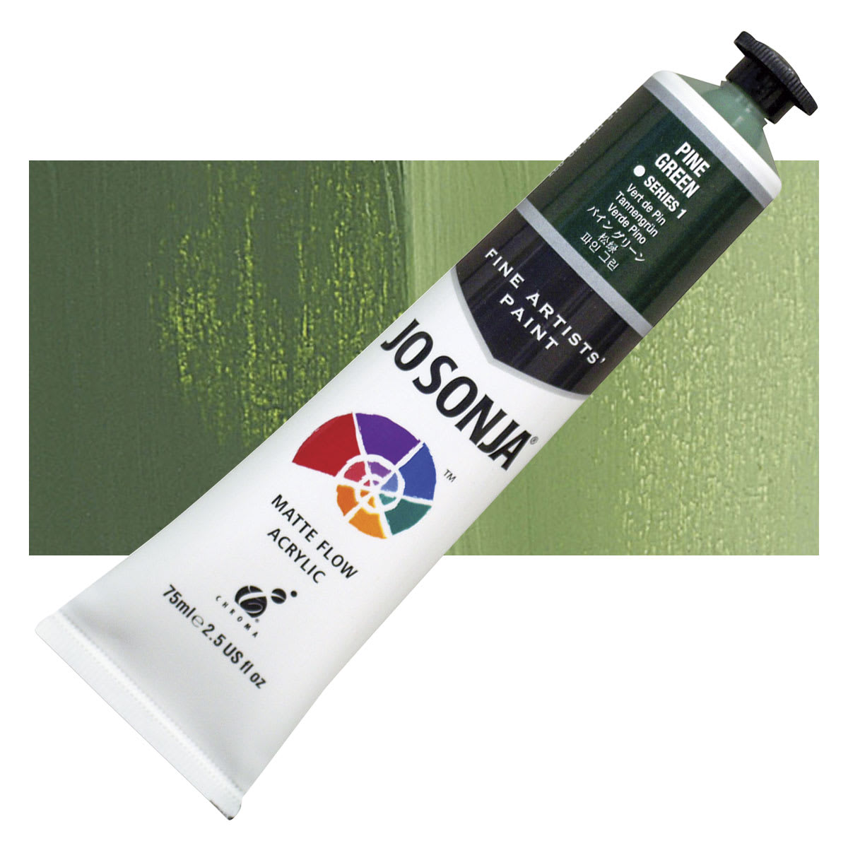 Jo Sonja's Artist Acrylic - Pine Green, 2.5 oz tube and swatch