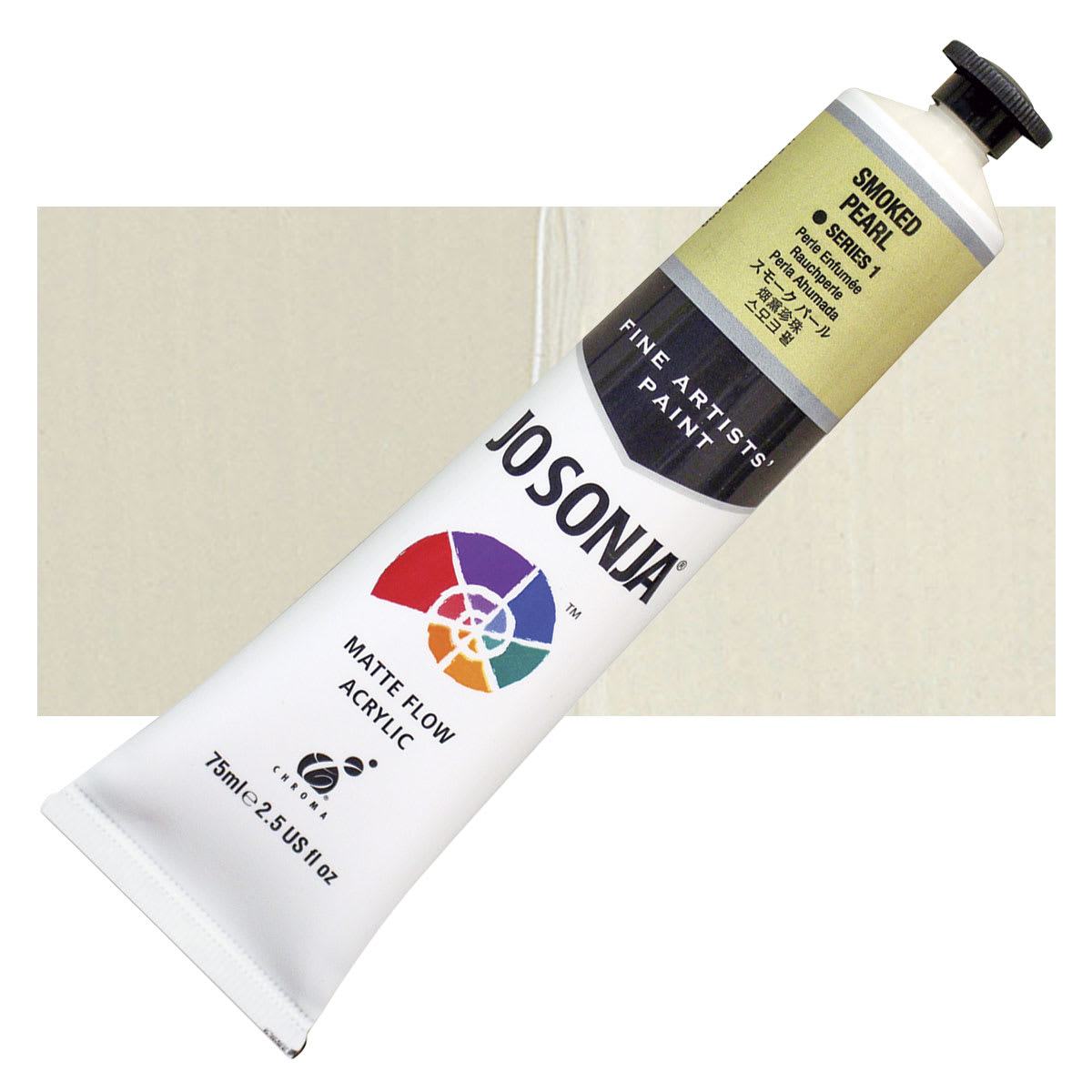Jo Sonja's Artist Acrylic - Smoked Pearl, 2.5 oz tube and swatch