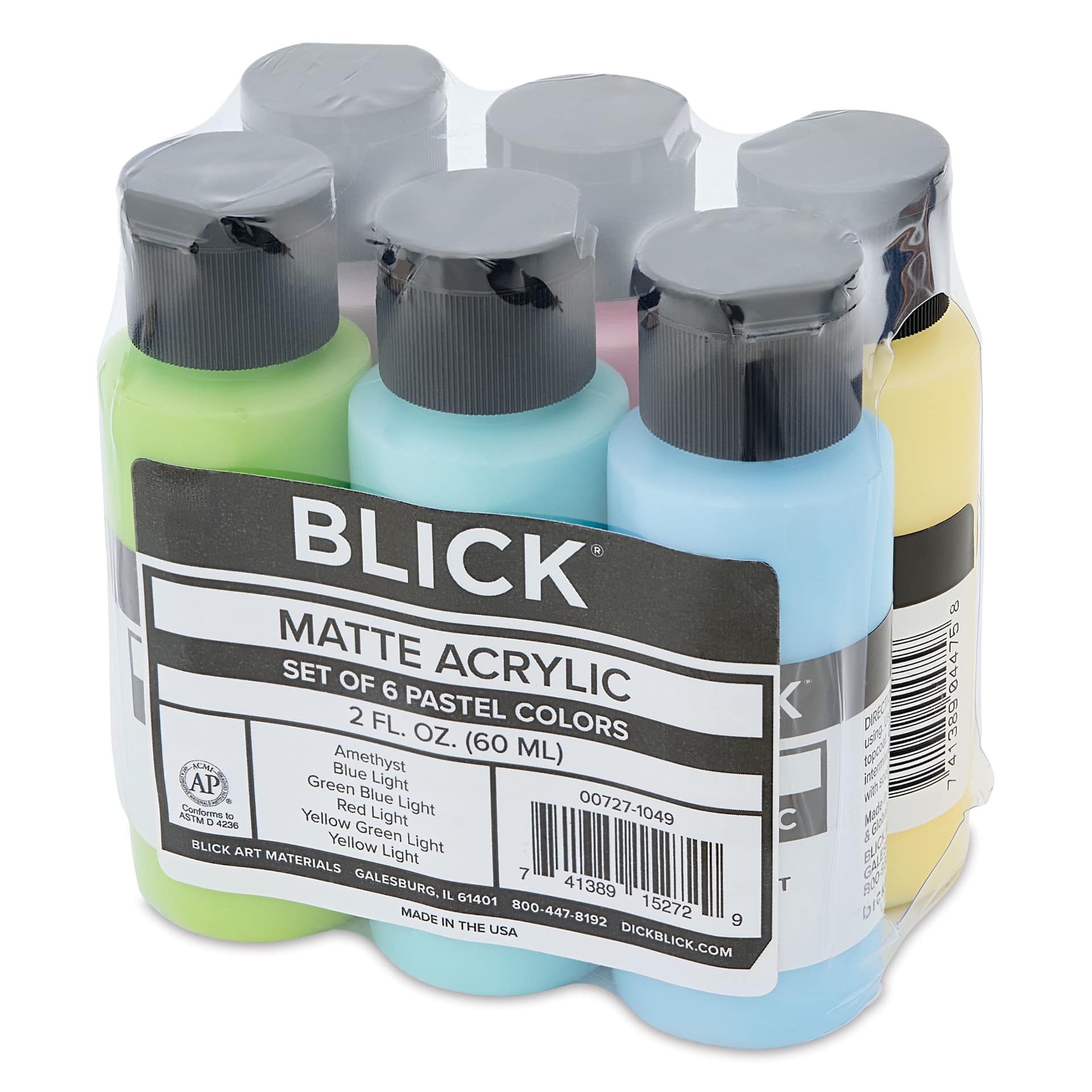 Blick Matte Acrylics - Set of 6, Pastel Colors, 2 oz