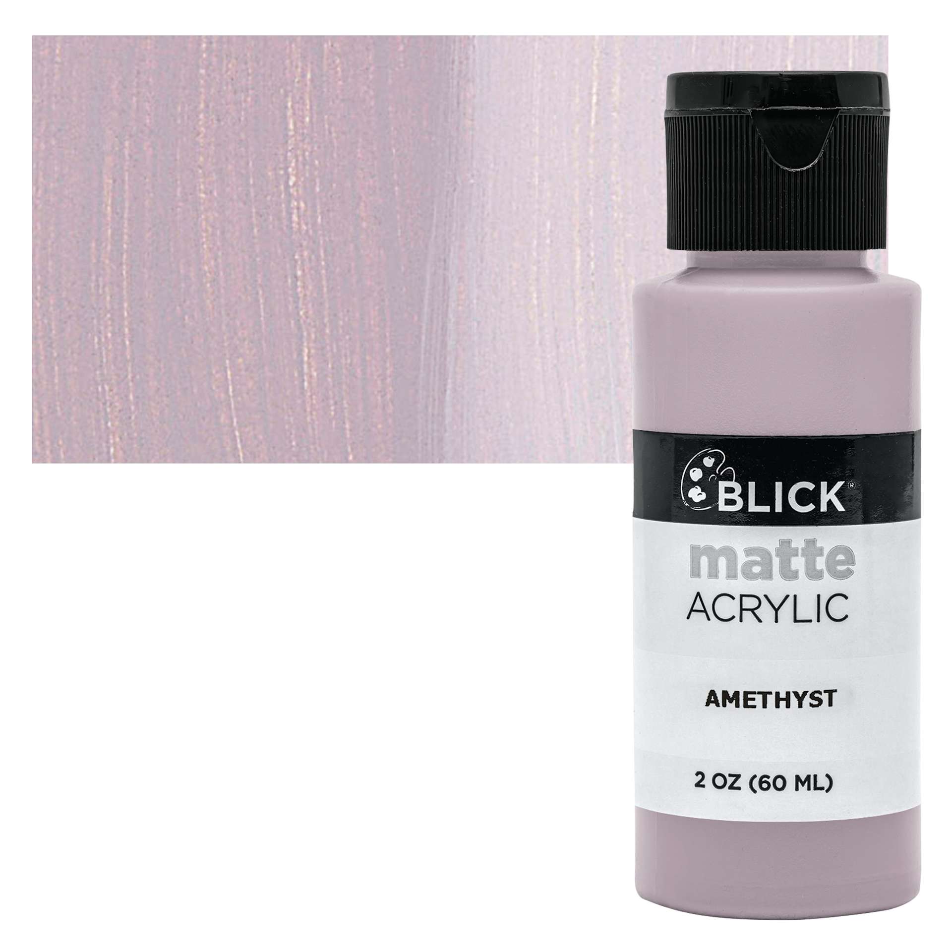Blick Matte Acrylic - Amethyst, 2 oz bottle and swatch