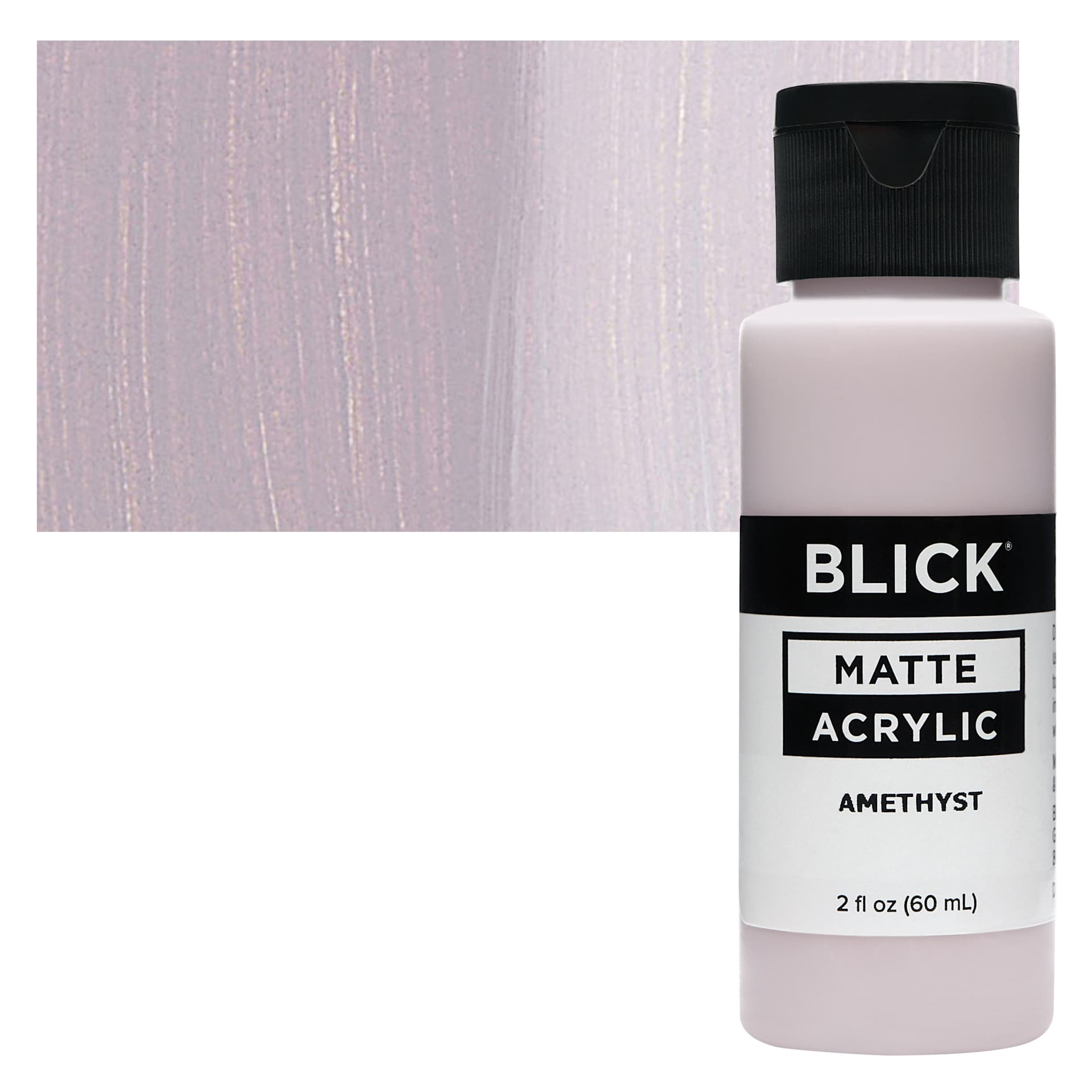 Blick Matte Acrylic - Amethyst, 2 oz bottle and swatch Blick Matte Acrylic - Amethyst, 2 oz bottle and swatch