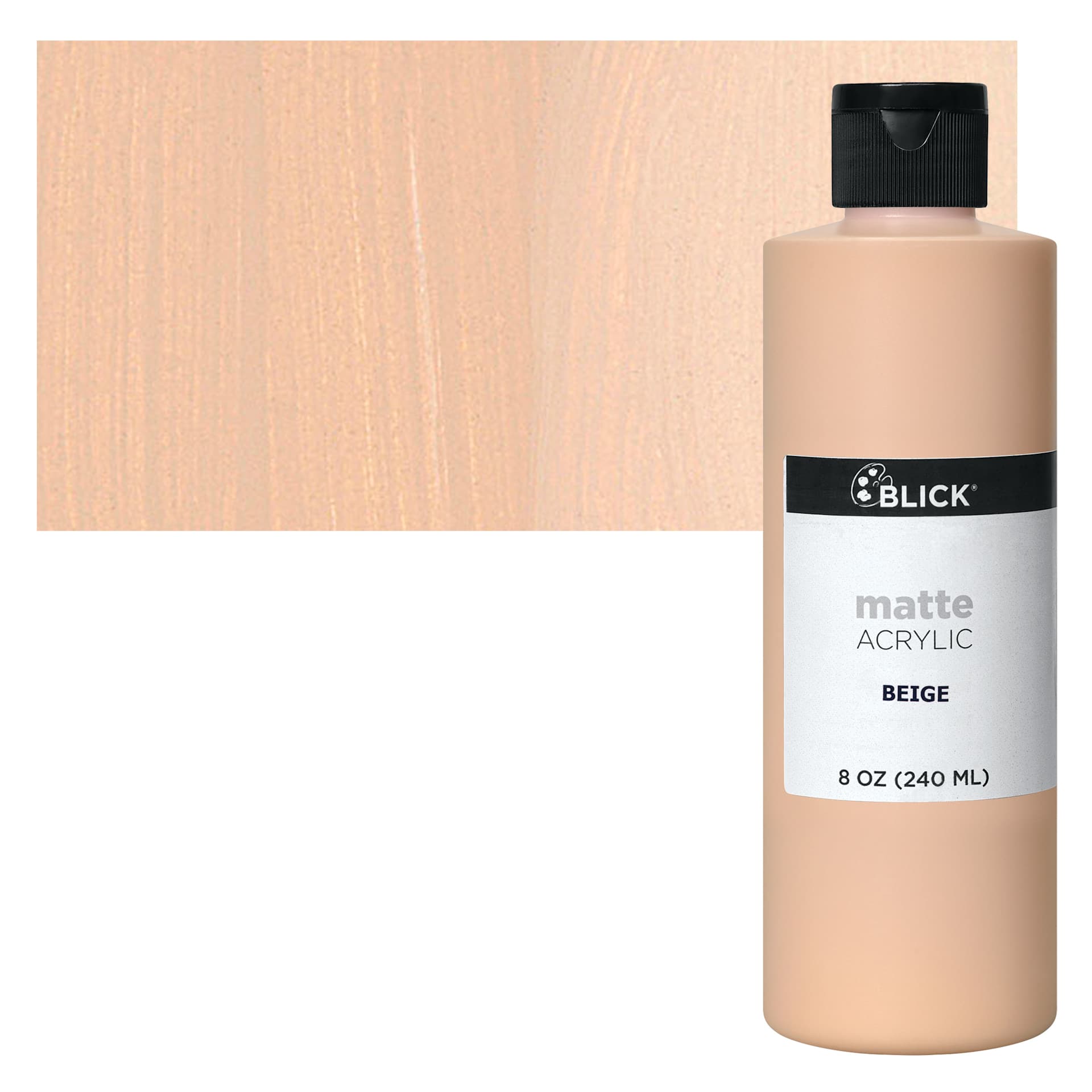 Blick Matte Acrylic - Beige, 8 oz Bottle and swatch