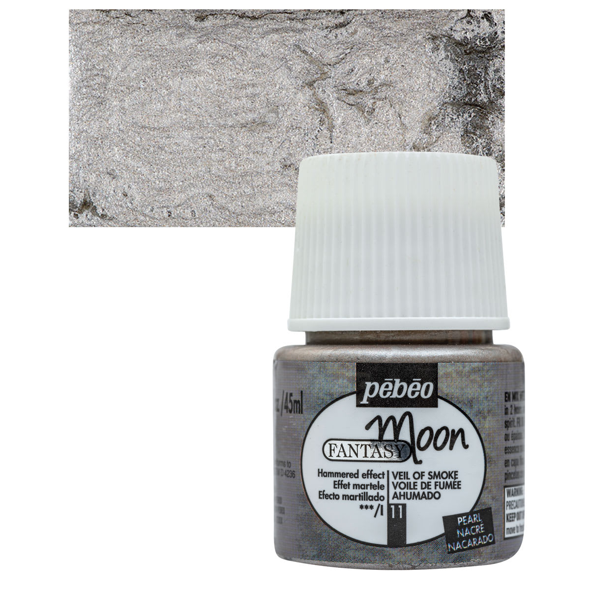 Pebeo Fantasy Moon Paint - Veil of Smoke, 45 ml bottle and swatch