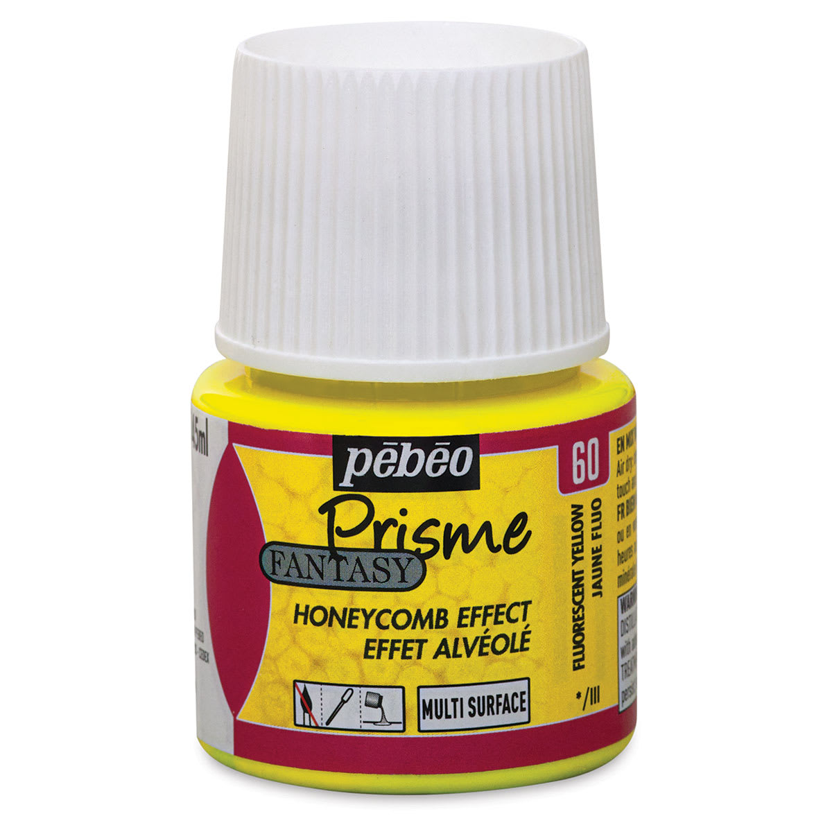 Pebeo Fantasy Prisme Paint - Fluorescent Yellow, 45 ml, Bottle