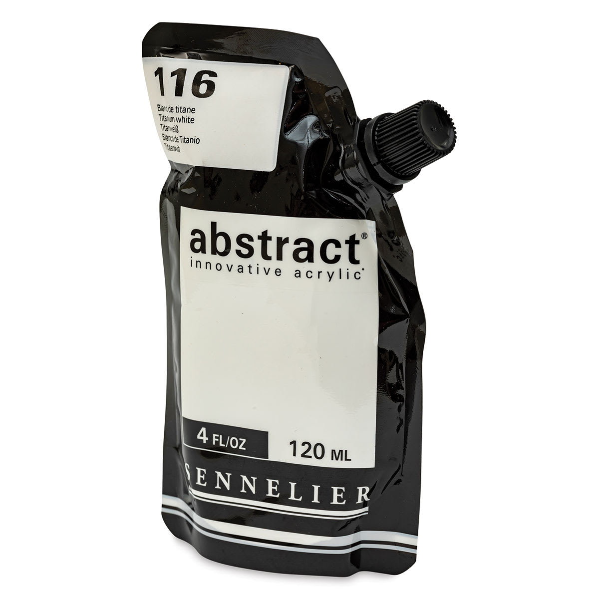 Sennelier Abstract Acrylic - Titanium White, 120 ml pouch side view