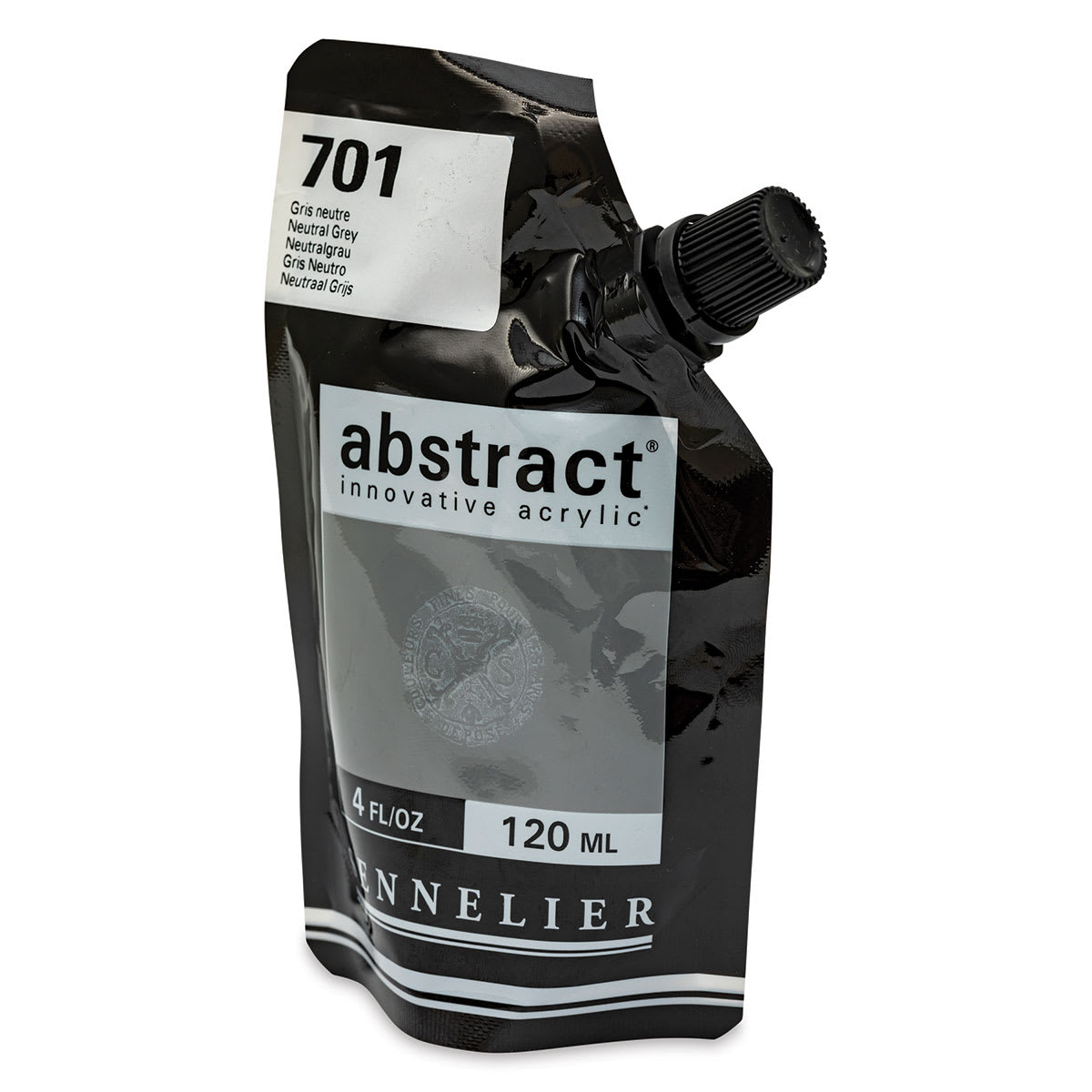 Sennelier Abstract Acrylic - Natural Gray, 120 ml pouch side view