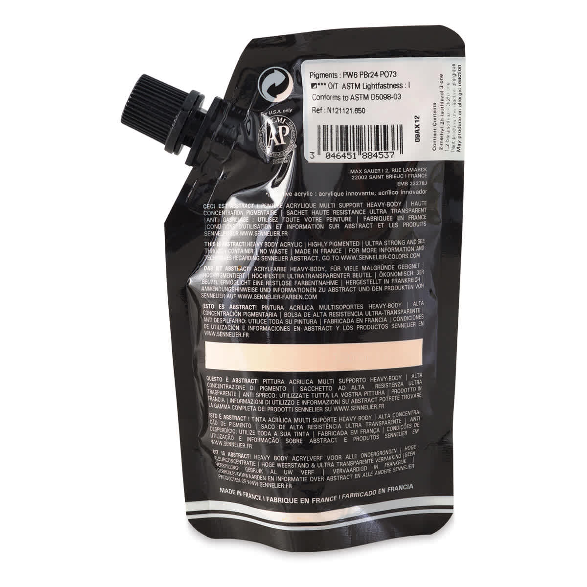 Sennelier Abstract Acrylic - Rose Ochre, 120 ml pouch back