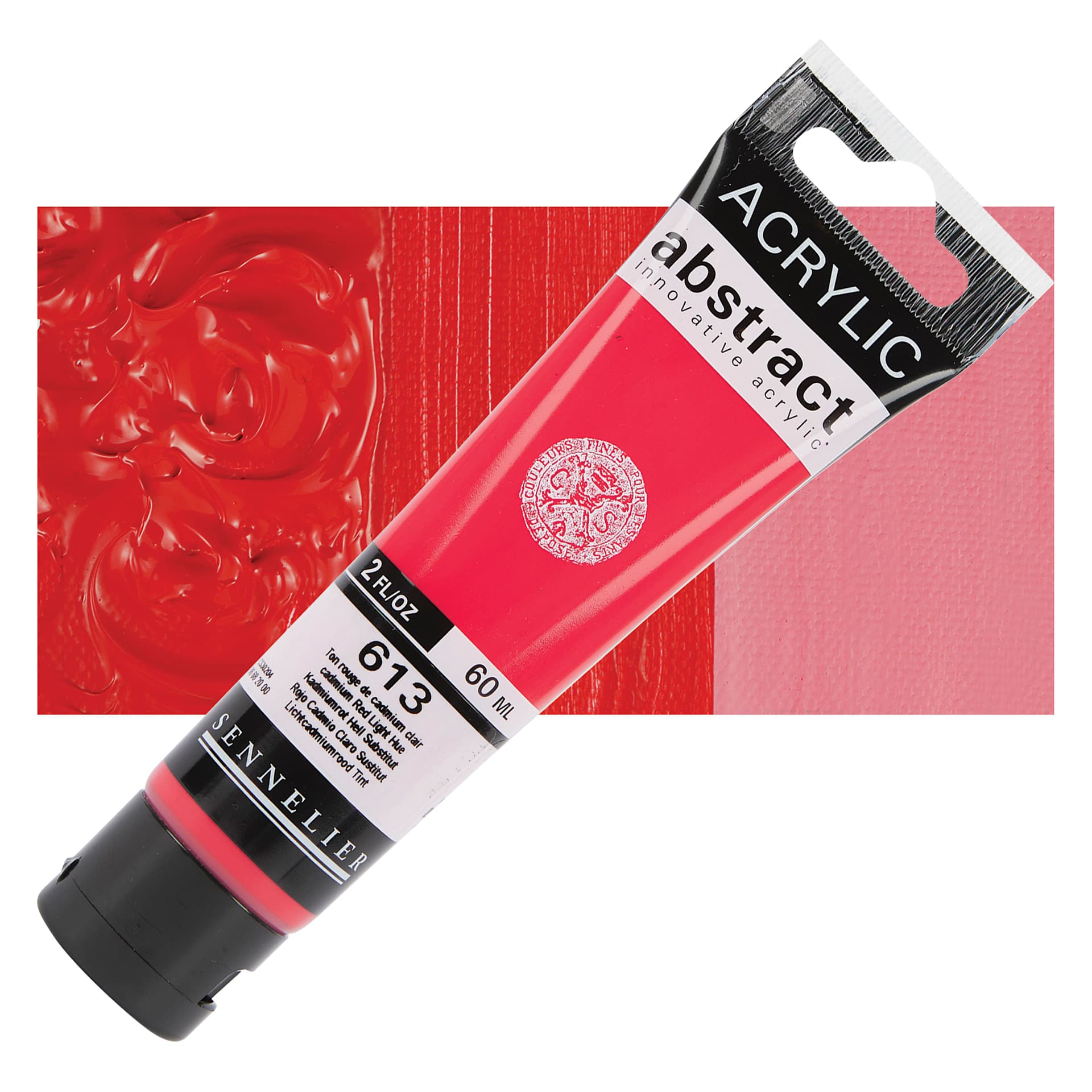 Sennelier Abstract Acrylic - Cadmium Red Light Hue, 60 ml tube and swatch