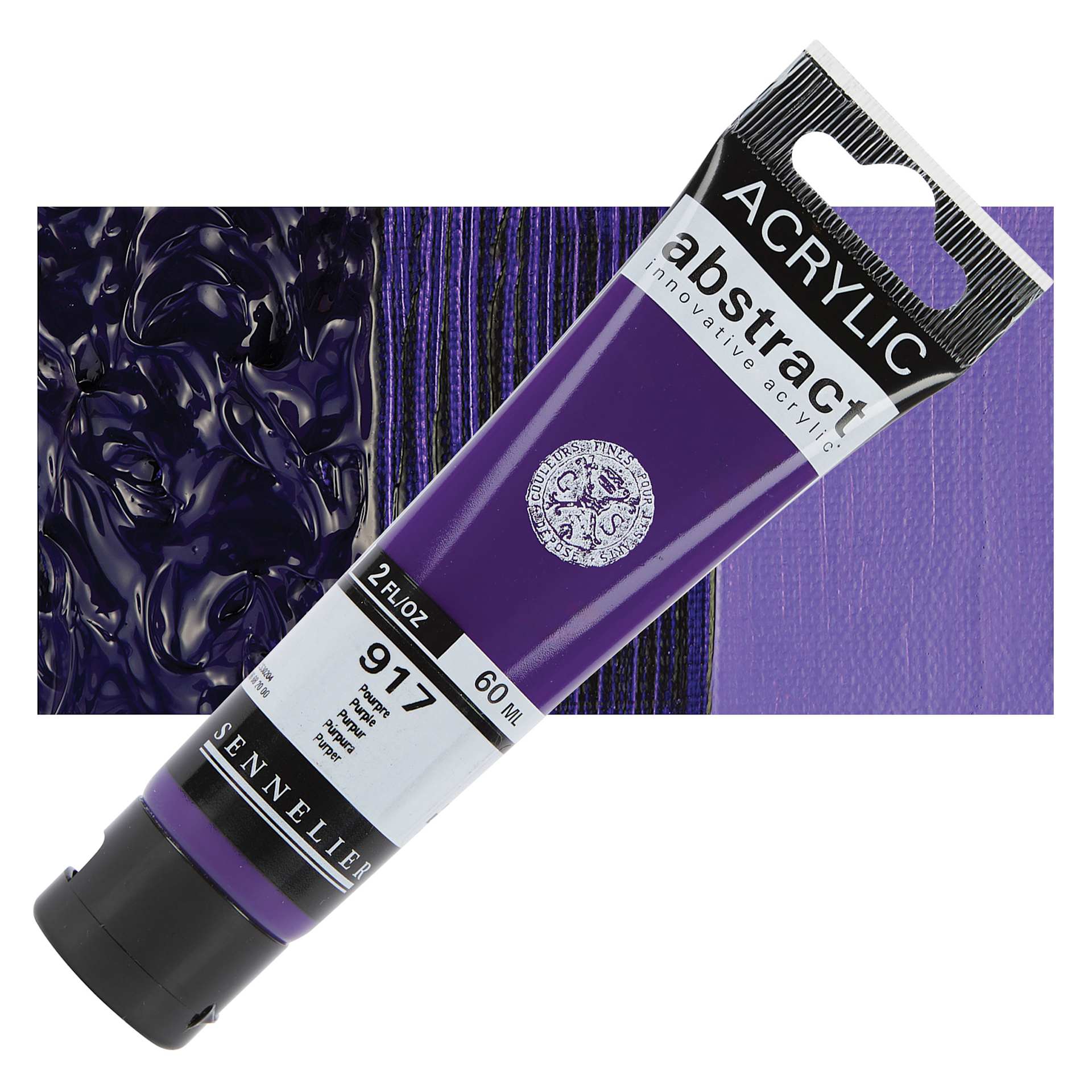 Sennelier Abstract Acrylic - Purple, 60 ml tube and swatch
