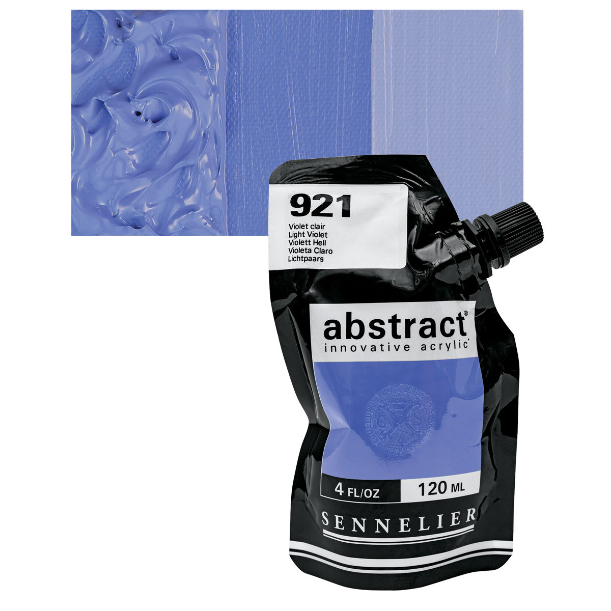 Sennelier Abstract Acrylic - Light Violet, 120 ml pouch and swatch