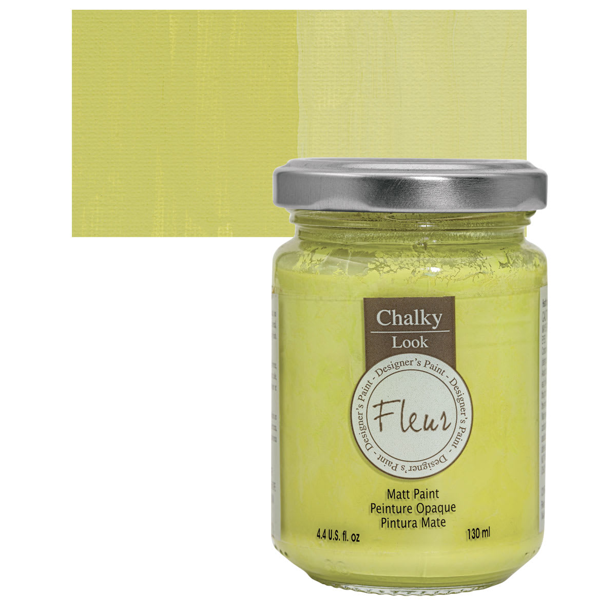 Fleur Chalky Look Paint - Flower Power, 4.4 oz jar and swatch