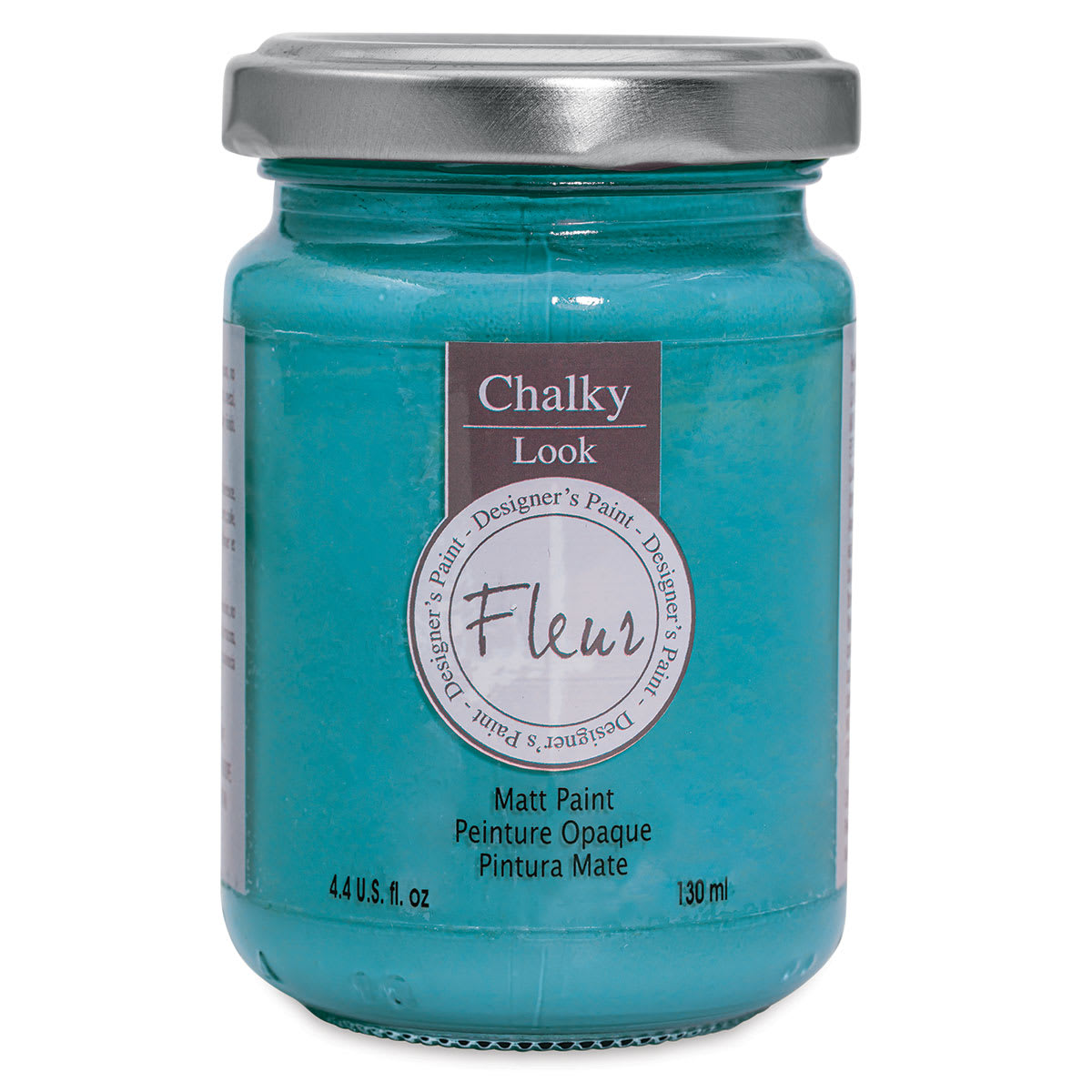 Fleur Chalky Look Paint - Malaysia Blue, 4.4 oz jar