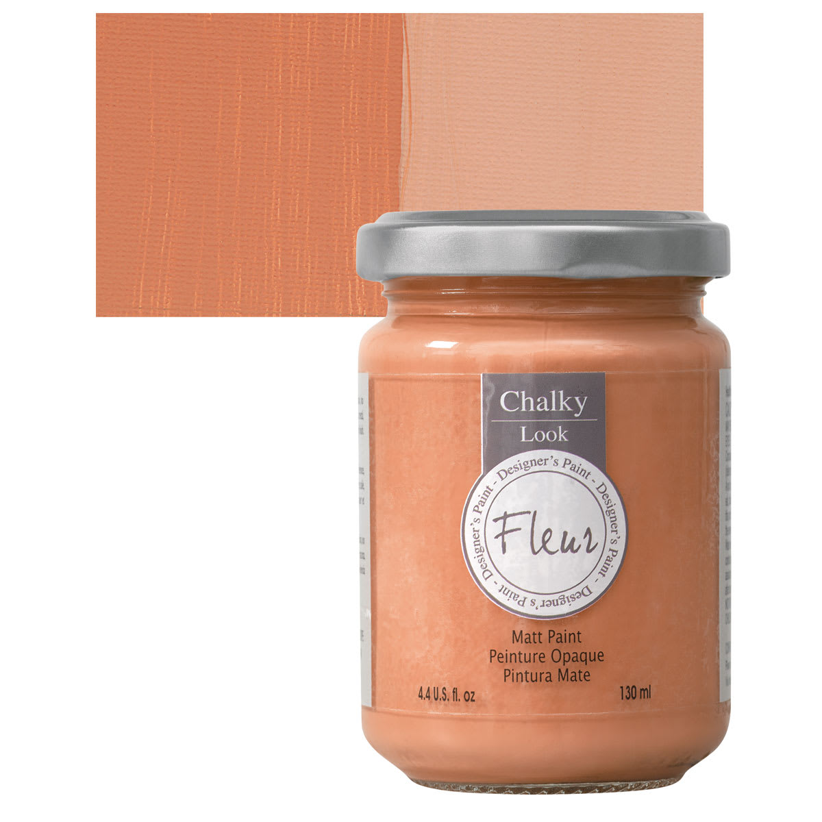 Fleur Chalky Look Paint - Grand Canyon, 4.4 oz jar and swatch