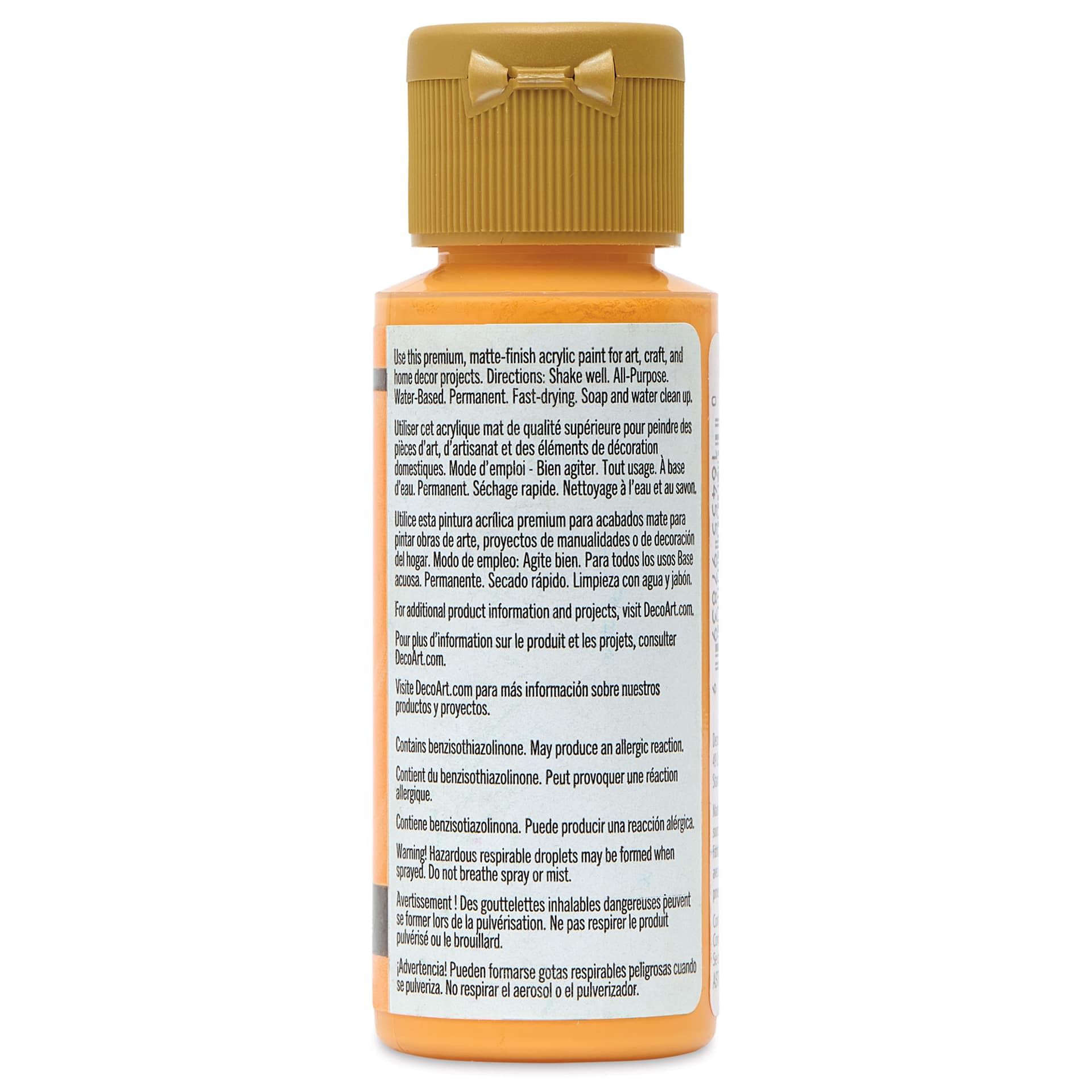 DecoArt Americana Acrylic Paint - Fresh Mango, 2 oz, back label