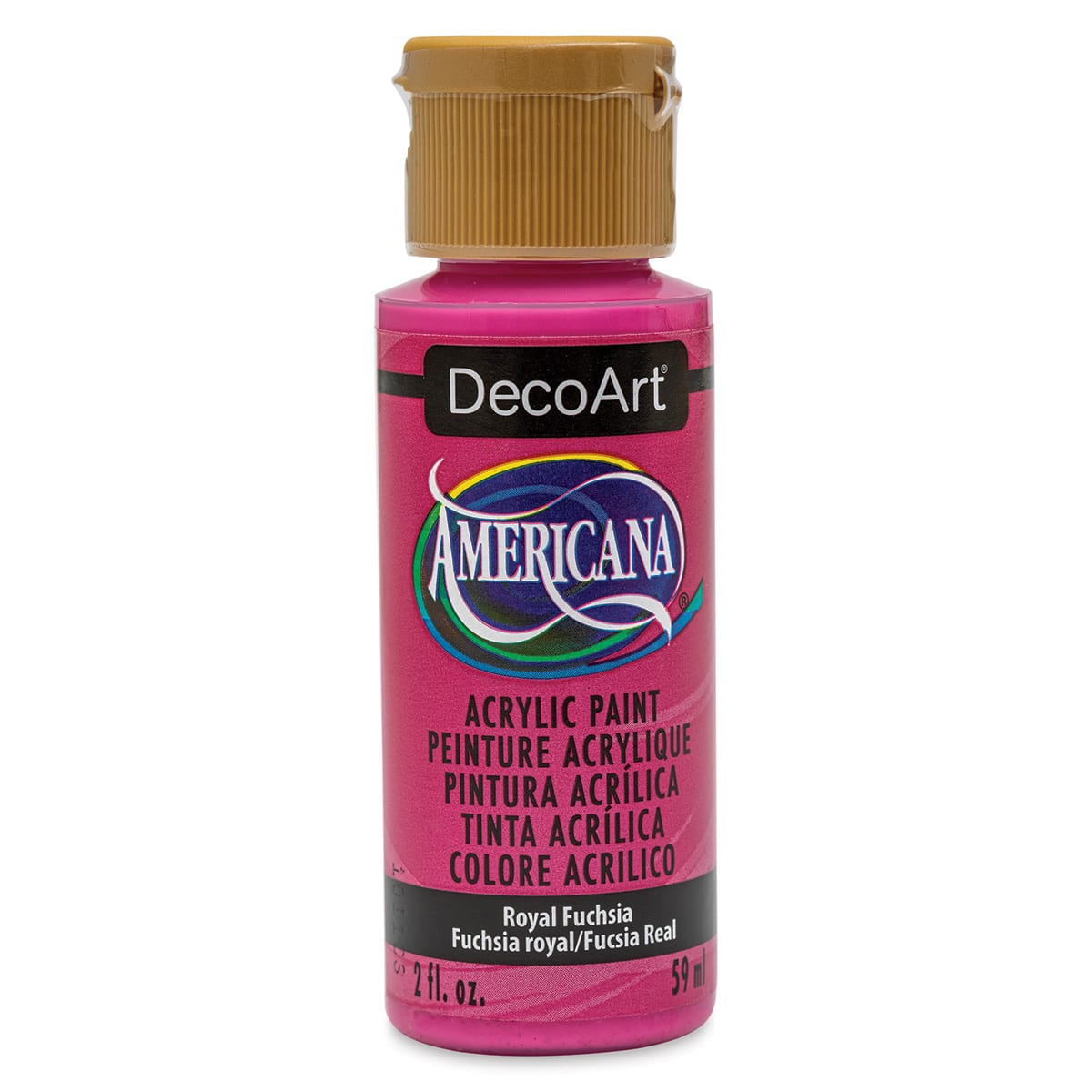 DecoArt Americana Acrylic Paint - Royal Fuschia, 2 oz (Front of bottle)