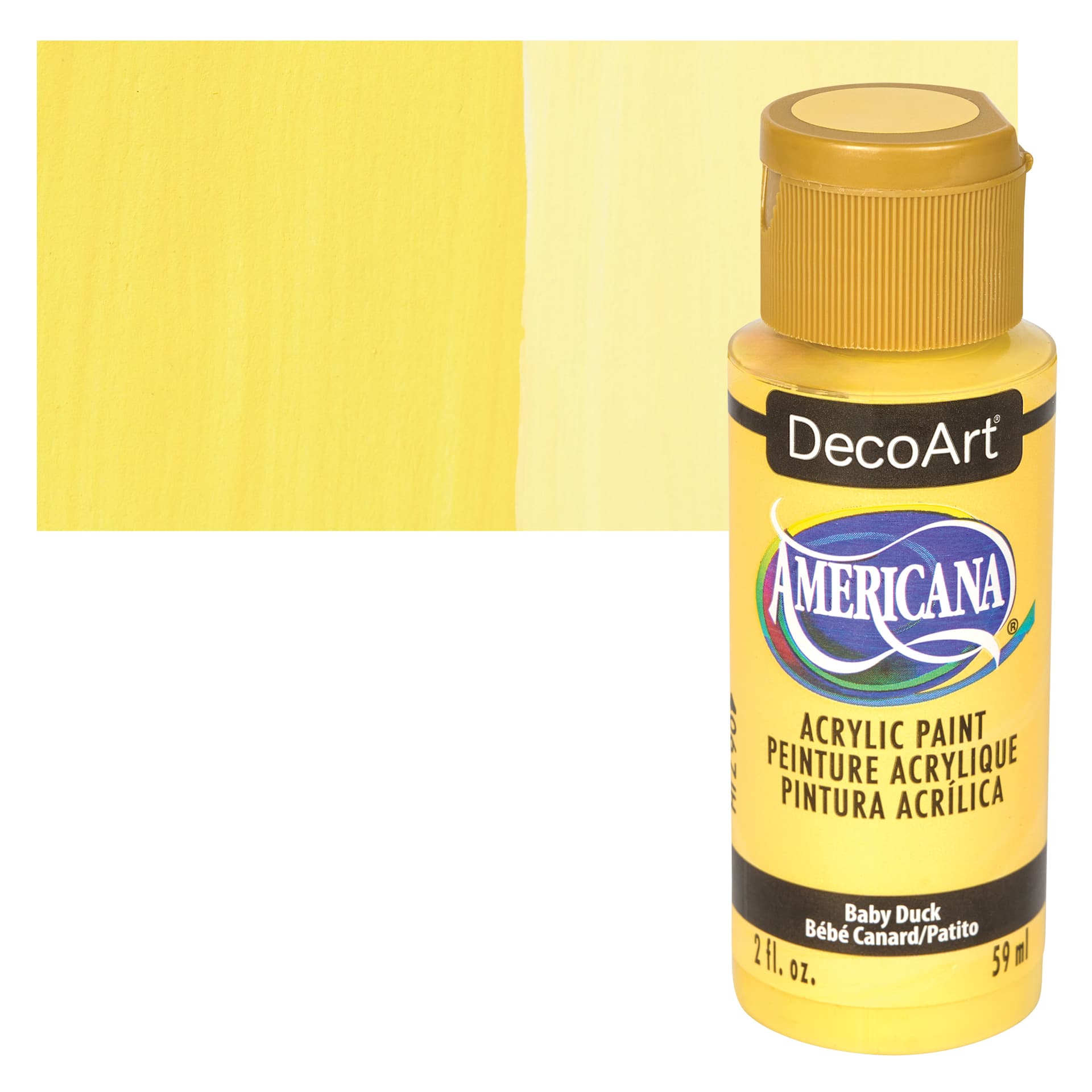 DecoArt Americana Acrylic Paint - Baby Duck, 2 oz bottle and swatch