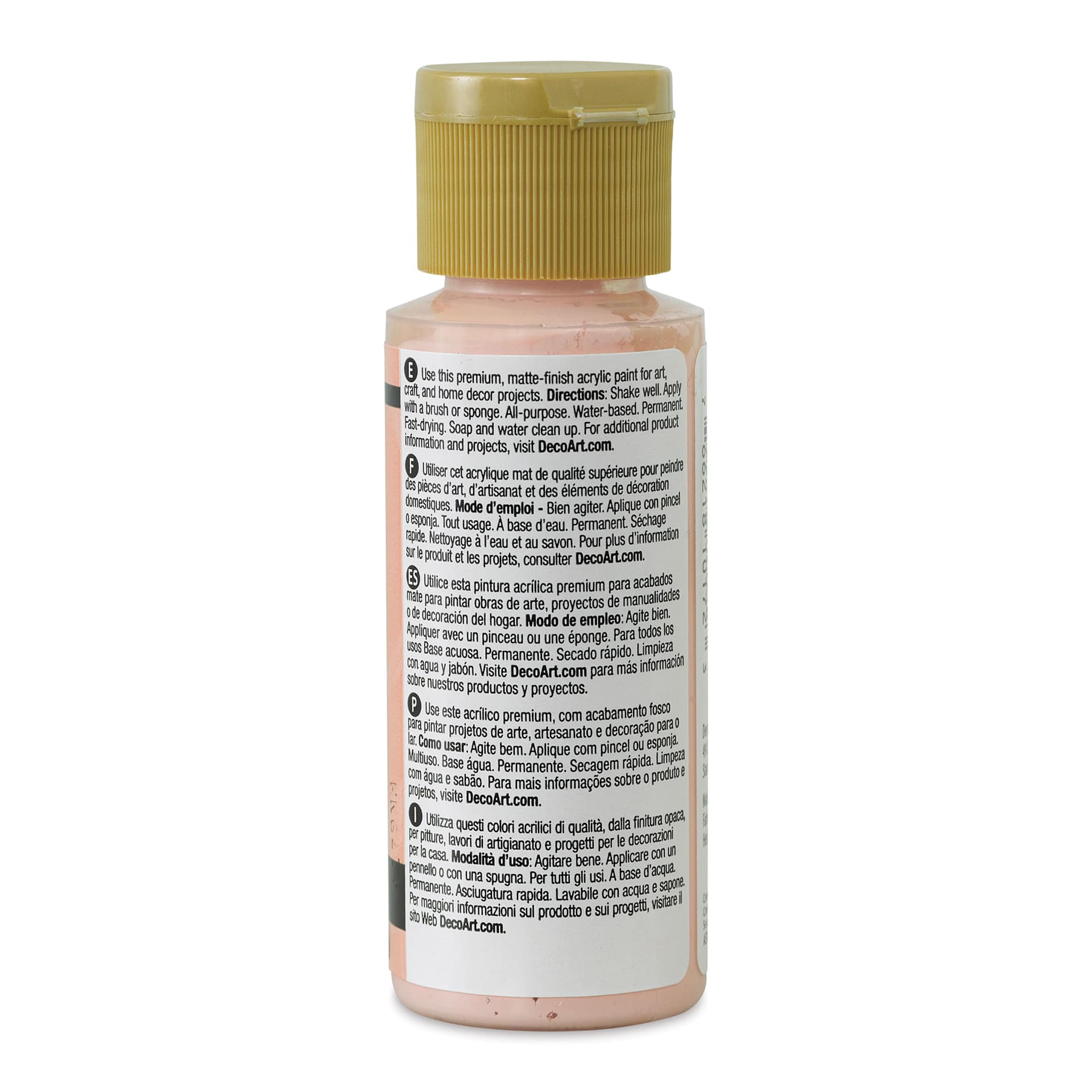DecoArt Americana Acrylic Paint - Cotton Candy, 2 oz (Back of bottle)