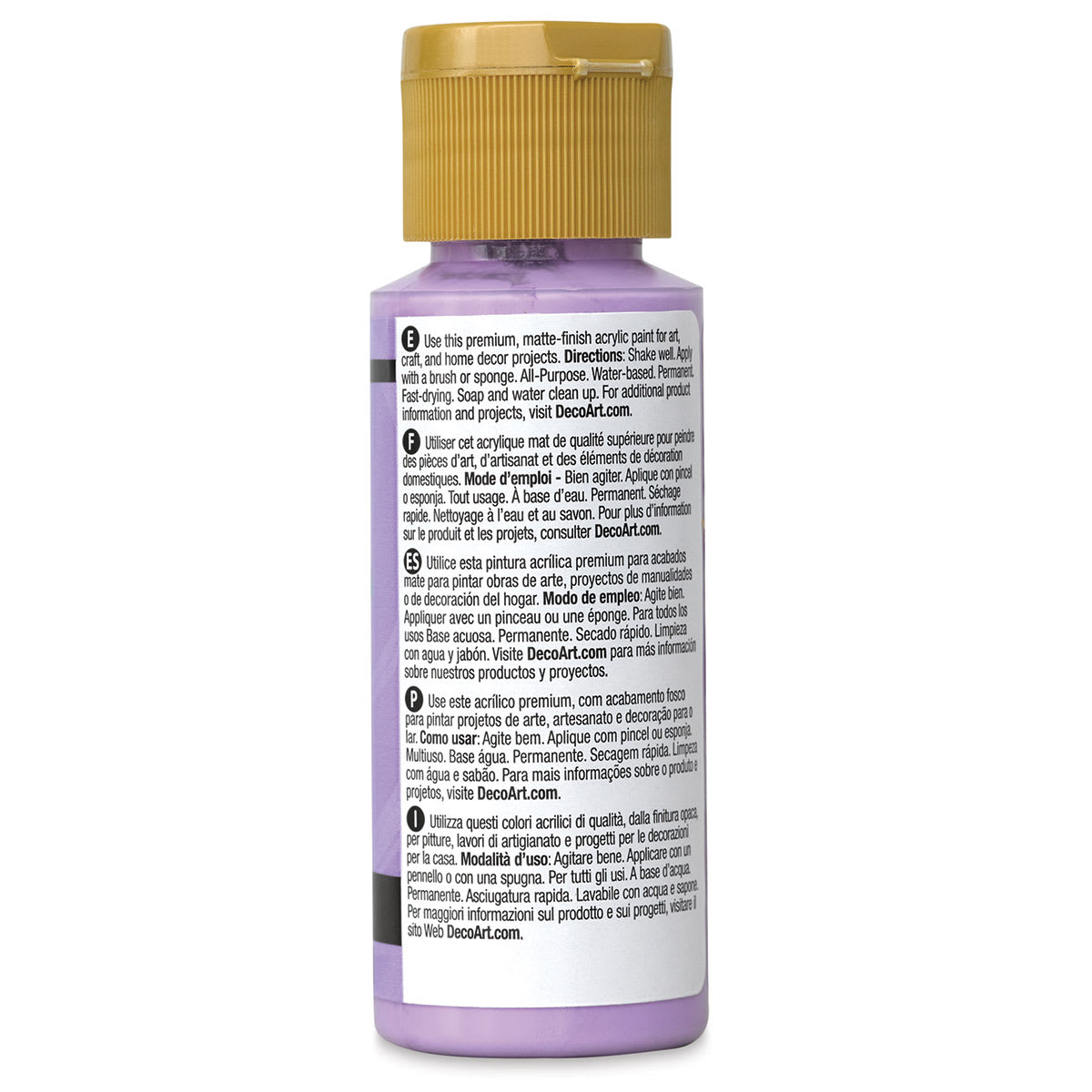 DecoArt Americana Acrylic Paint - Purple Cow, 2 oz (Back of bottle)