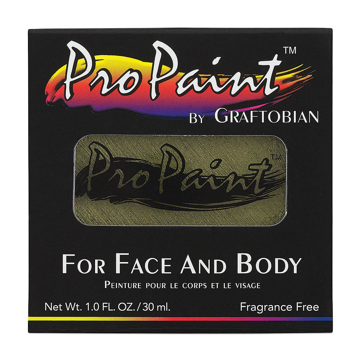 Graftobian Pro Paint Face and Body Paint - Pearl Dragonscale Green, in packaging