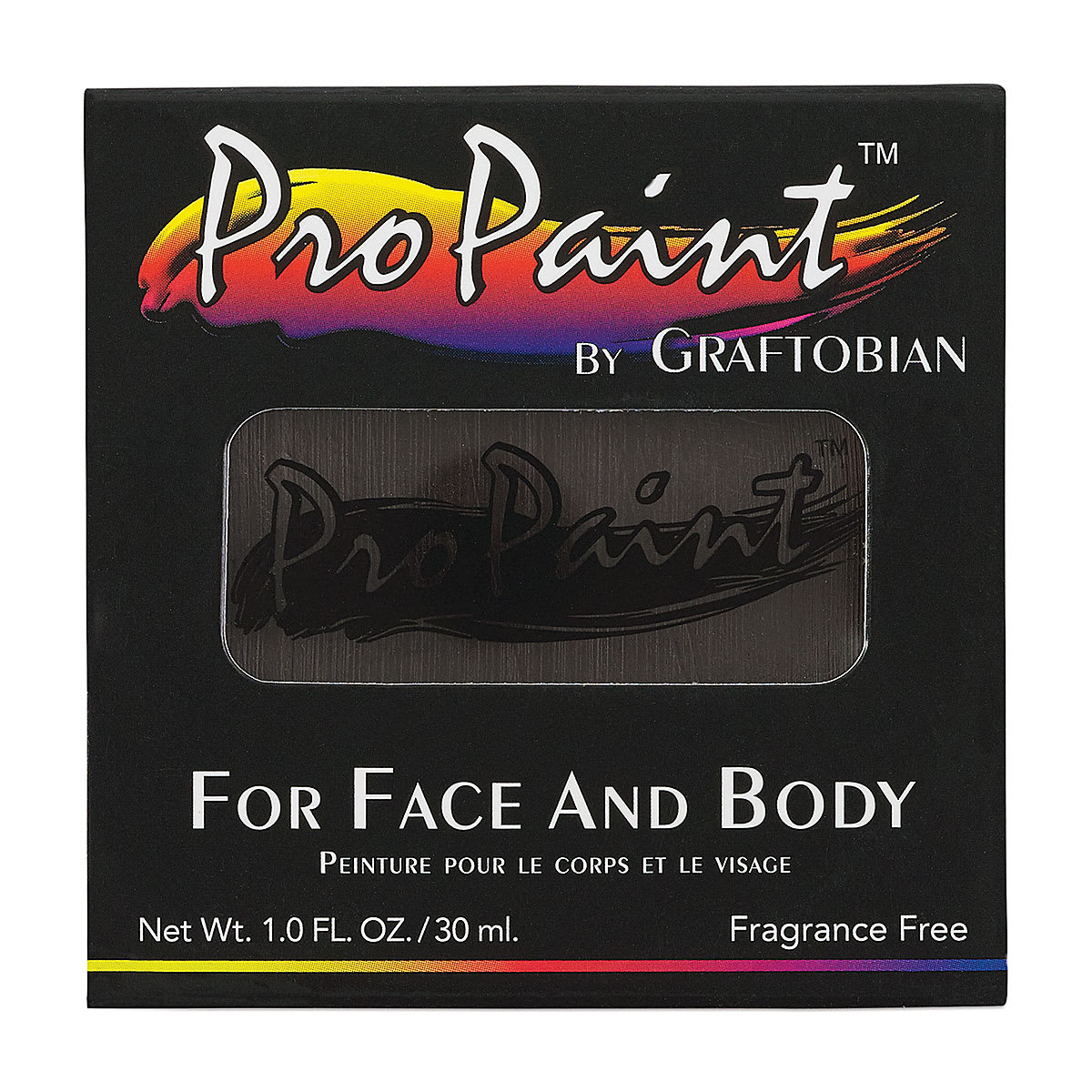 Graftobian Pro Paint Face and Body Paint - Brown Black, in packaging