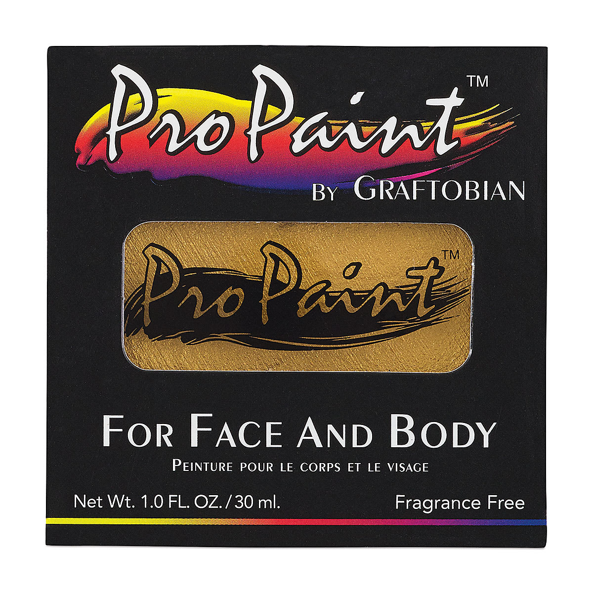 Graftobian Pro Paint Face and Body Paint - Pearl Dewdrop Gold, in packaging