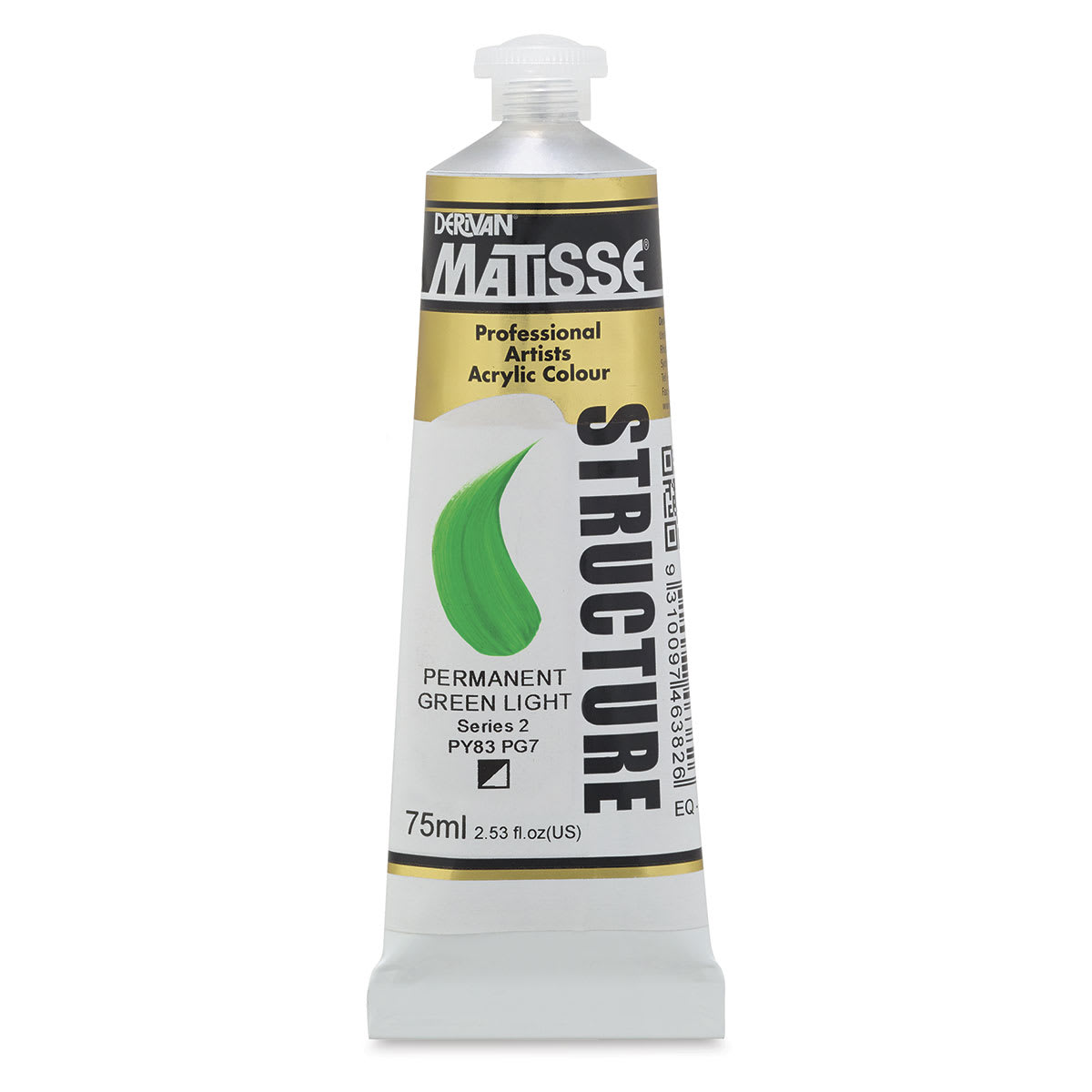 Matisse Structure Acrylics - Upright 75 ml Tube of Permanent Green Light Matisse Structure Acrylics - Upright 75 ml Tube of Permanent Green Light