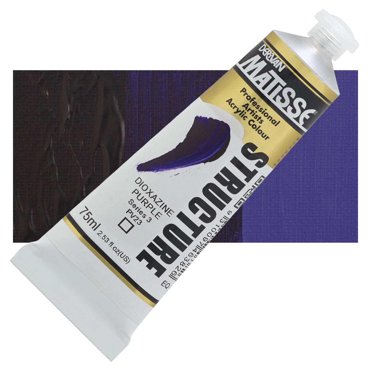 Matisse Structure Paint - Dioxazine Purple, 75 ml tube and swatch