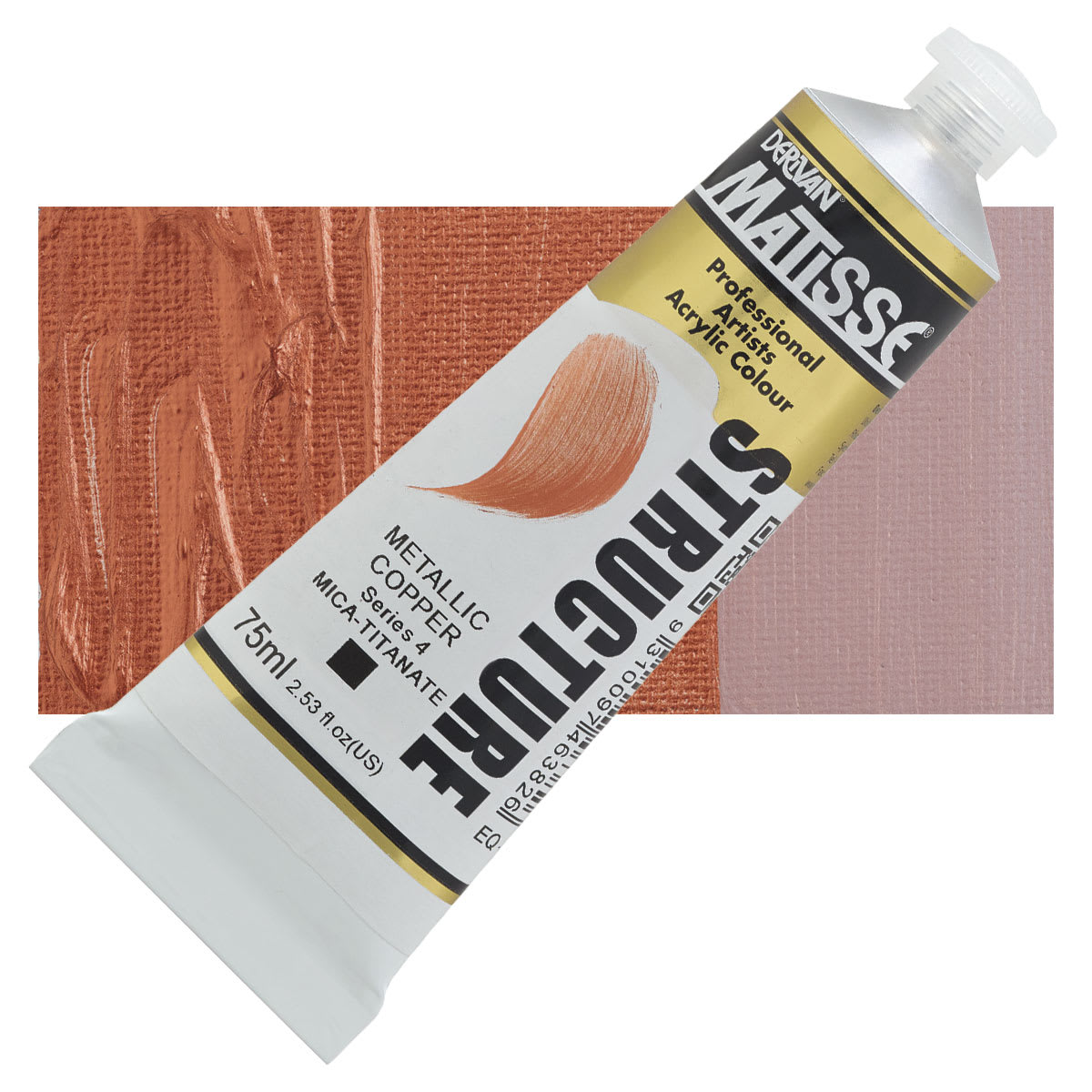 Matisse Structure Paint - Metallic Copper, 75 ml tube and swatch
