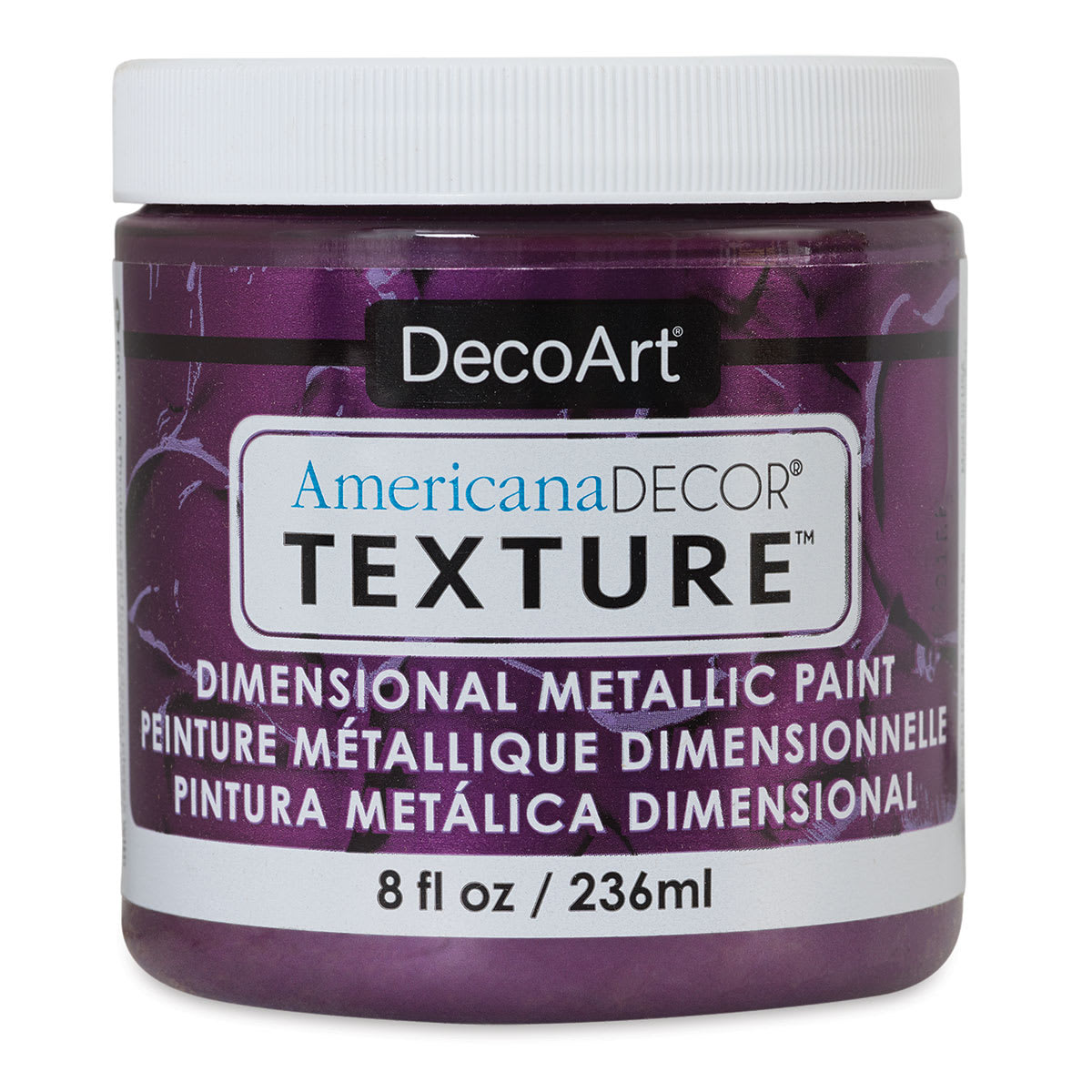 DecoArt American Decor Texture Paint - Plum Metallic, 8 oz