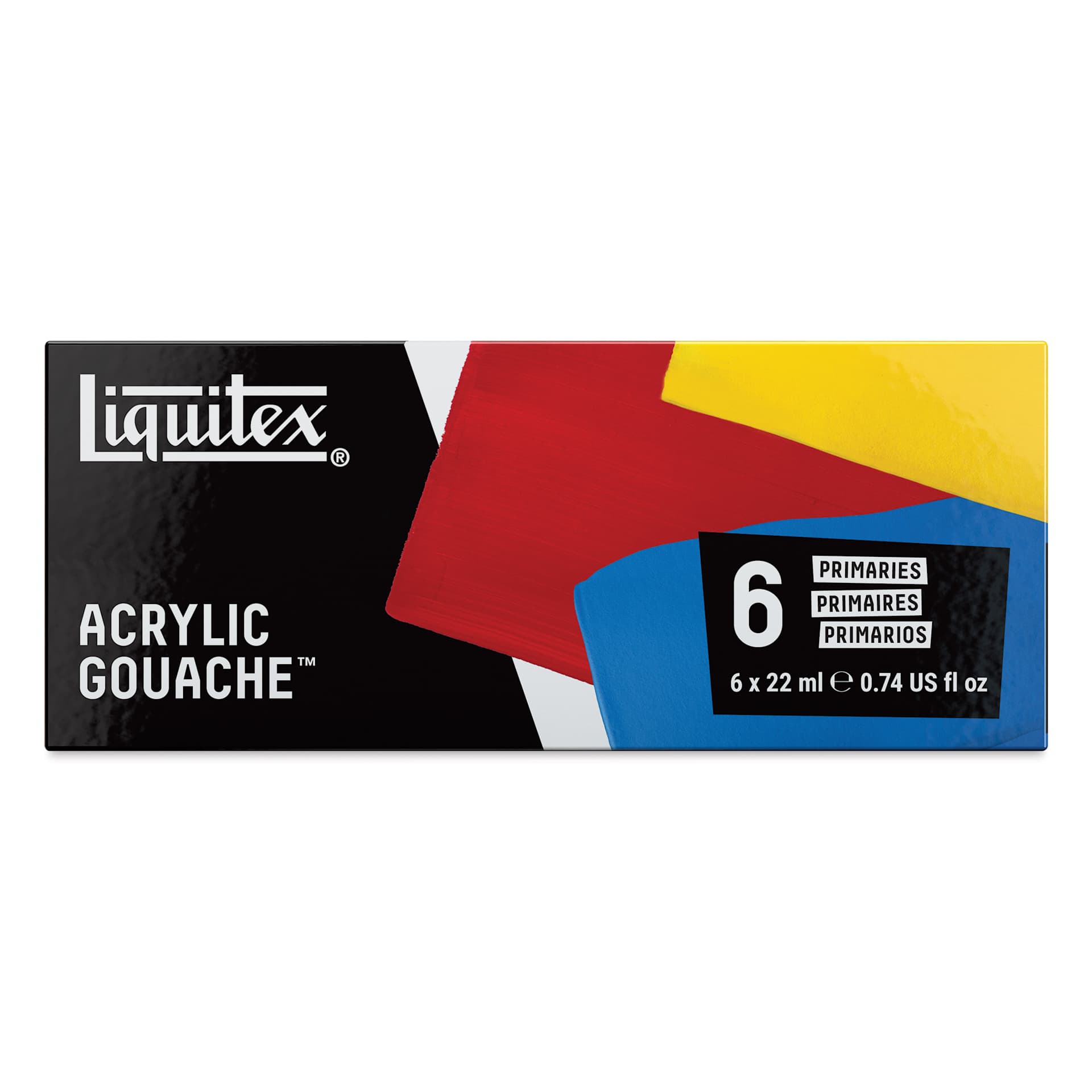 Liquitex Acrylic Gouache - Set of 6, Primaries, 22ml, front of packaging