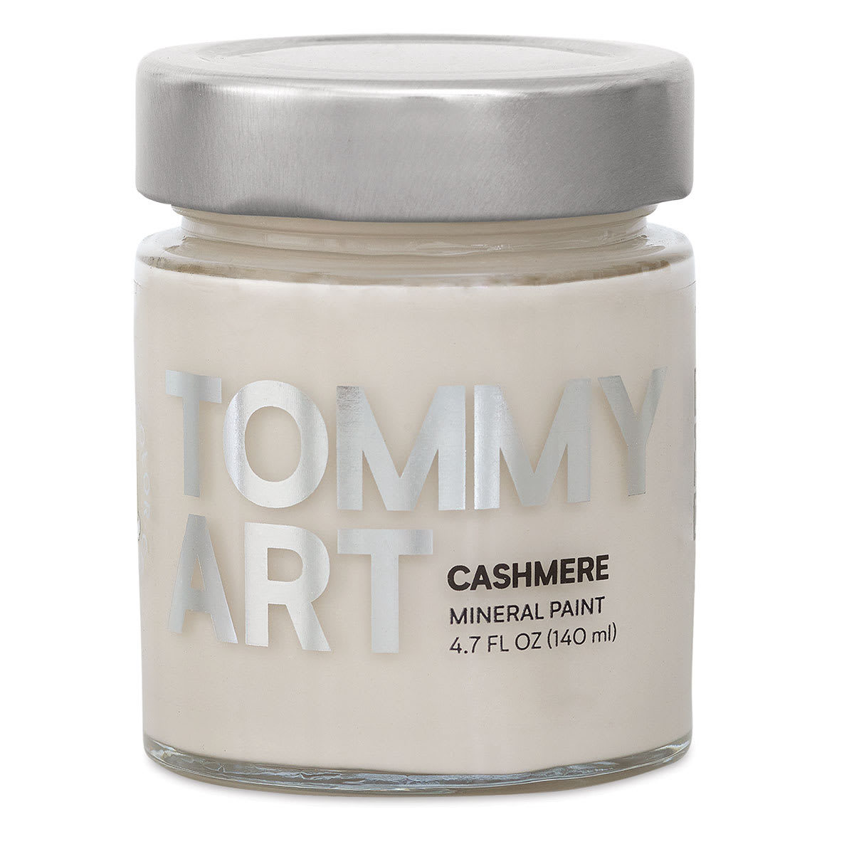 Tommy Art Mineral Paint - Front of 140 ml Jar of Cashmere paint