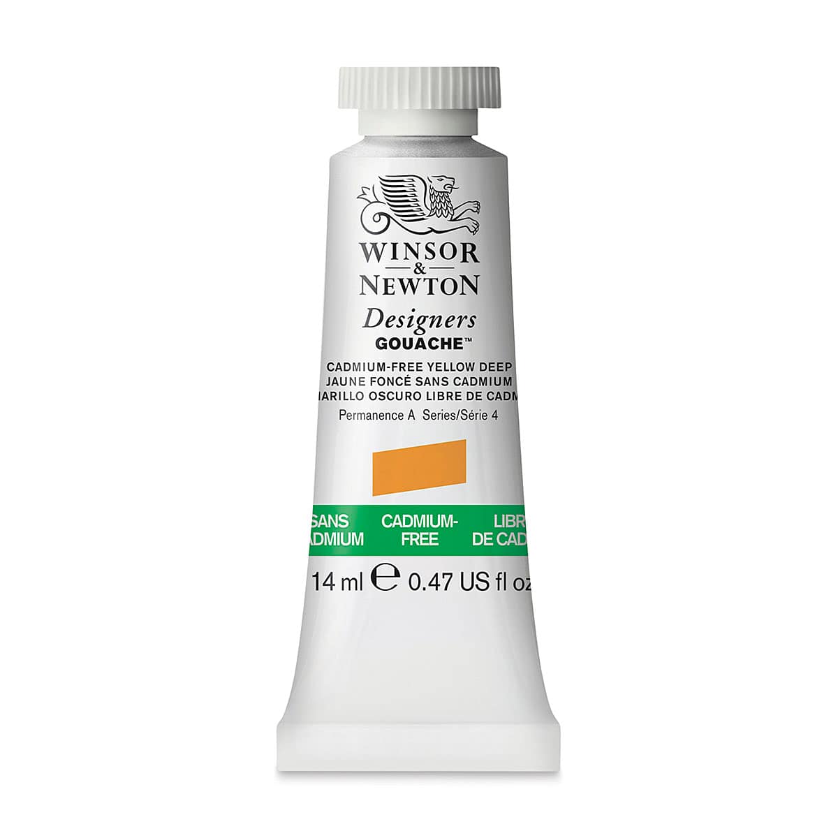 Winsor & Newton Designers Gouache - Cadmium-Free Yellow Deep, 14 ml tube Winsor & Newton Designers Gouache - Cadmium-Free Yellow Deep, 14 ml tube