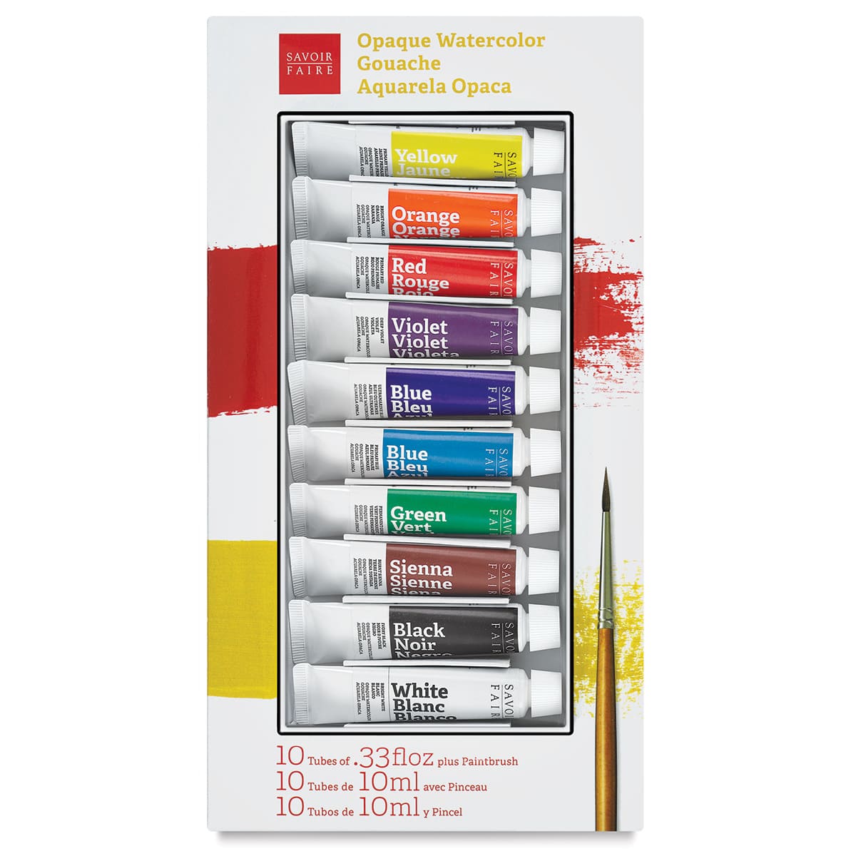 Savoir Faire Opaque Watercolor Gouache - Set of 10 Colors, 10 ml tubes Savoir Faire Opaque Watercolor Gouache - Set of 10 Colors, 10 ml tubes