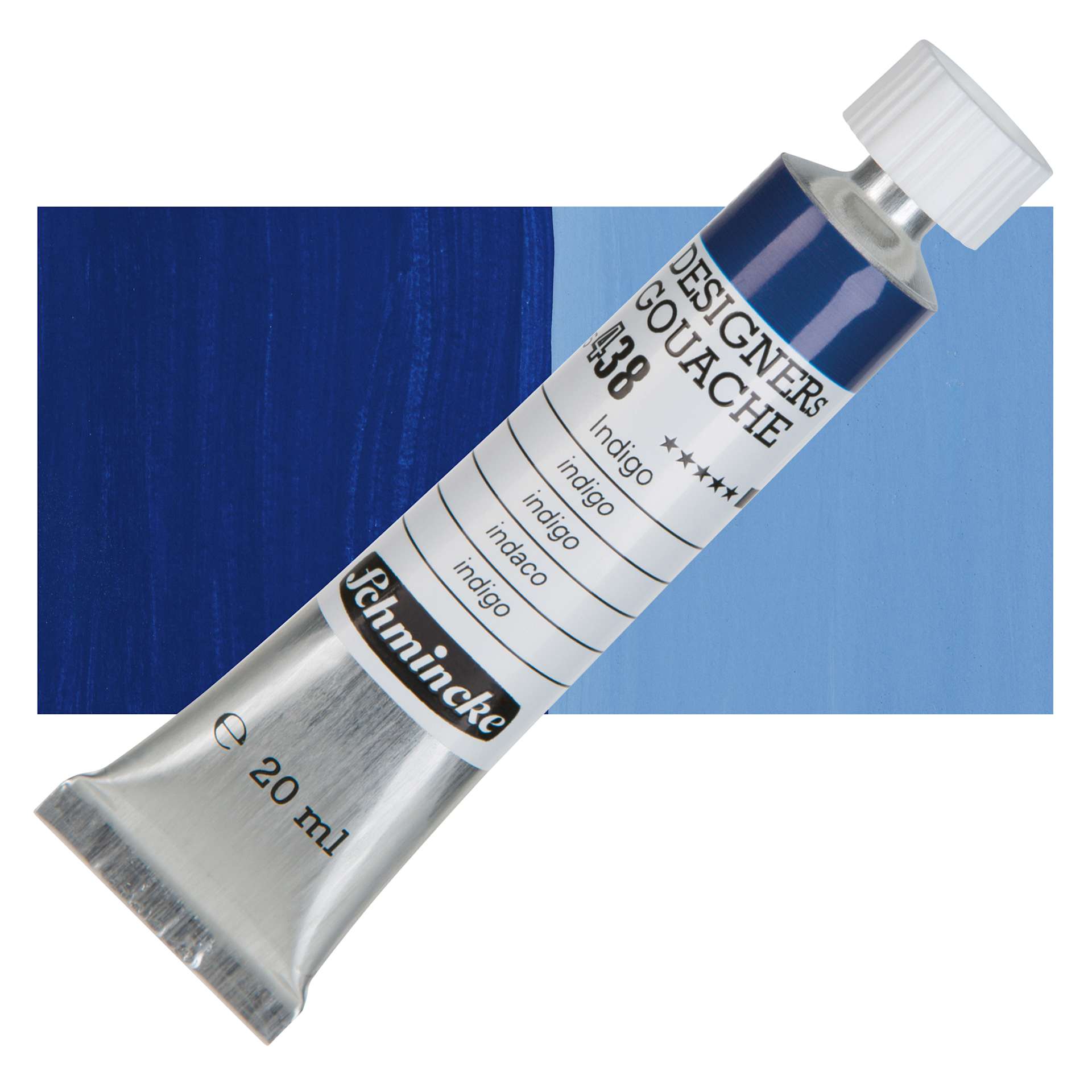 Schmincke Designers Gouache - Indigo, 20 ml Tube and swatch