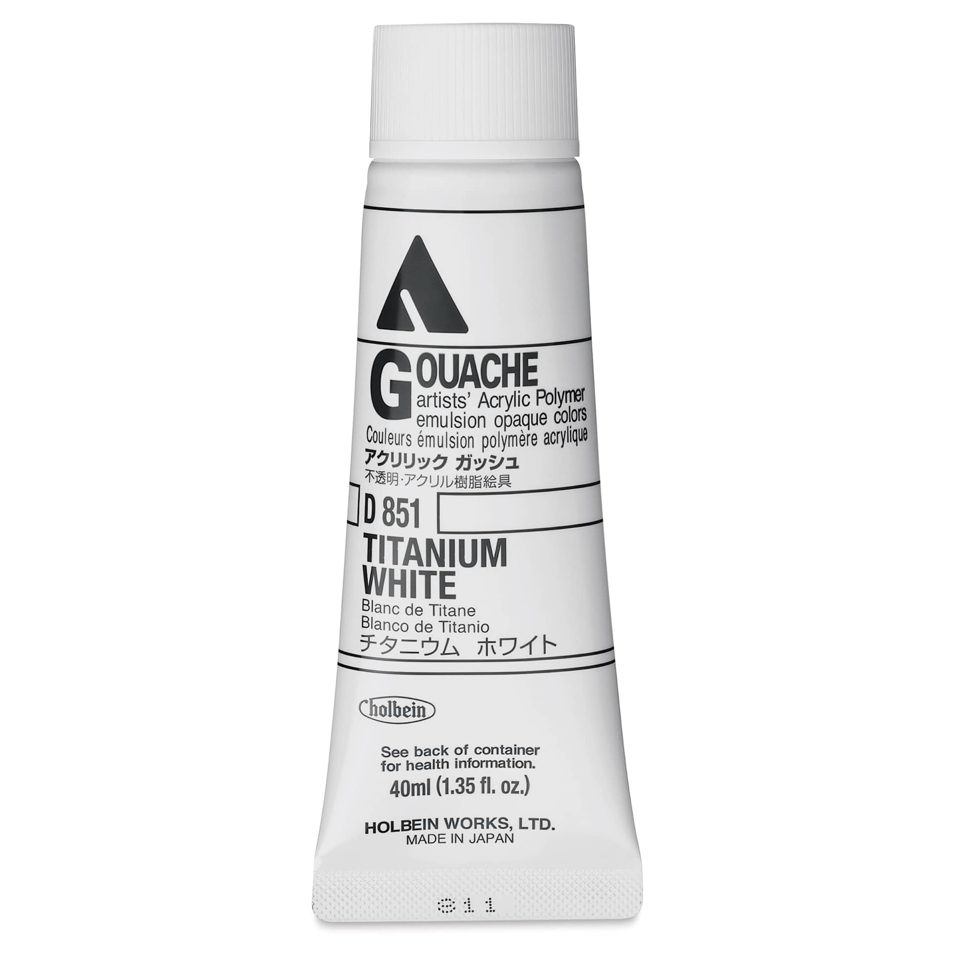 Holbein Acrylic Gouache - Titanium White, 40 ml tube