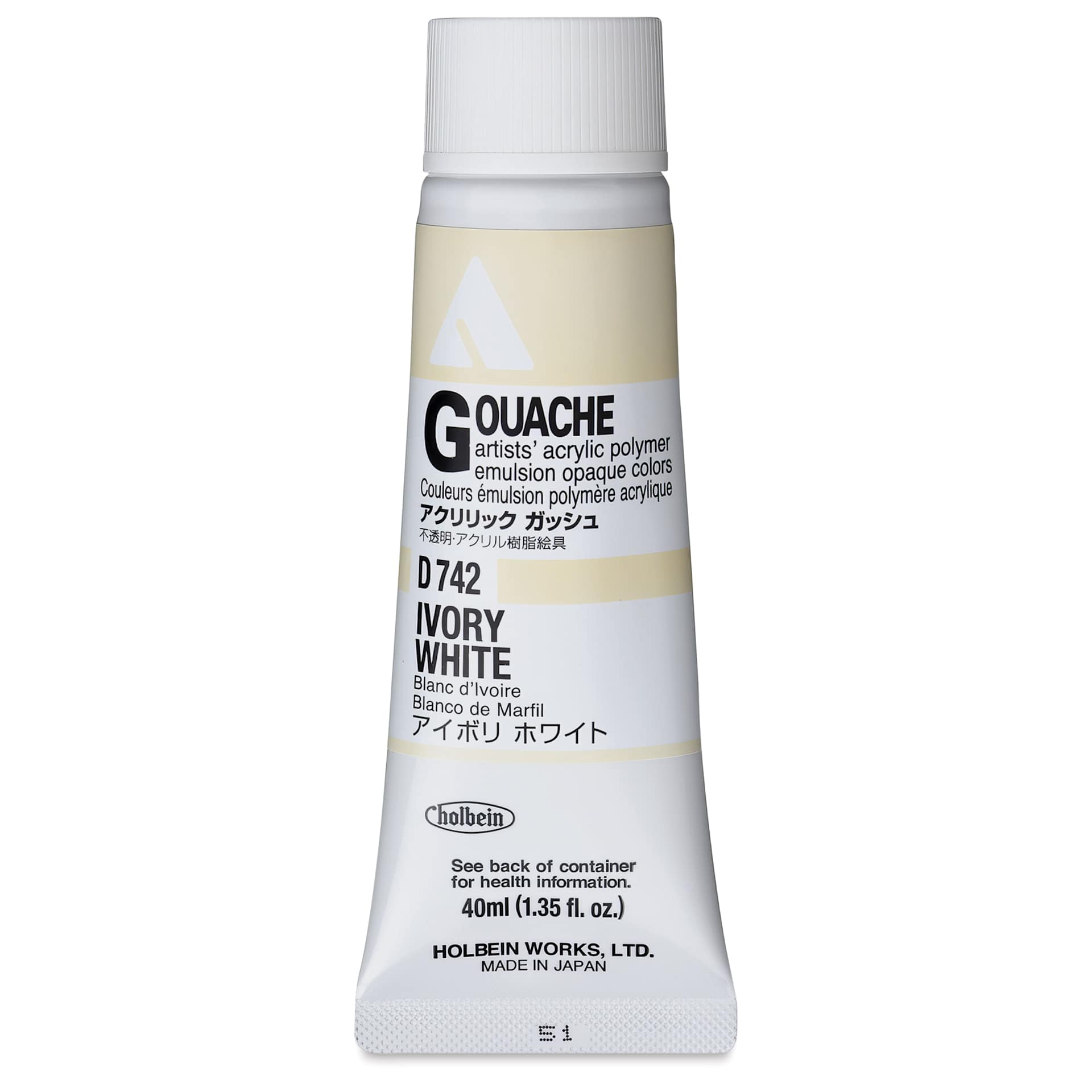 Holbein Acrylic Gouache – Ivory White, 40 ml tube