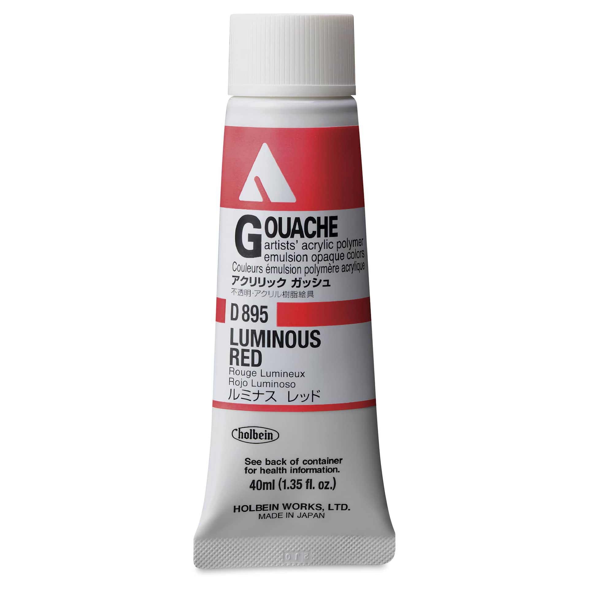 Holbein Acrylic Gouache – Luminous Red, 40 ml tube