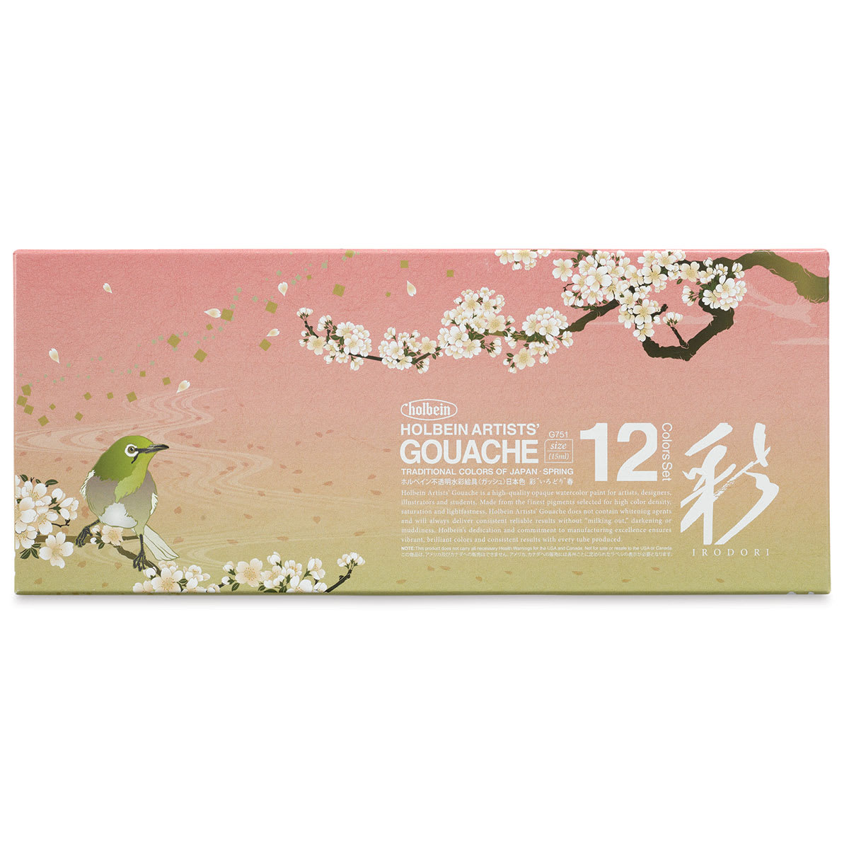 Holbein Irodori Artist Gouache - Spring, Set of 12, 15 ml, Front of packaging Holbein Irodori Artist Gouache - Spring, Set of 12, 15 ml, Front of packaging