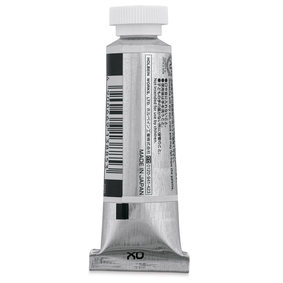 Holbein Irodori Artist Gouache - White, 15 ml, Tube (Back of tube)