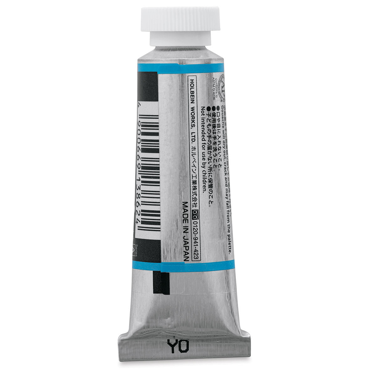 Holbein Irodori Artist Gouache - Geisha Blue, 15 ml, back of tube Holbein Irodori Artist Gouache - Geisha Blue, 15 ml, back of tube