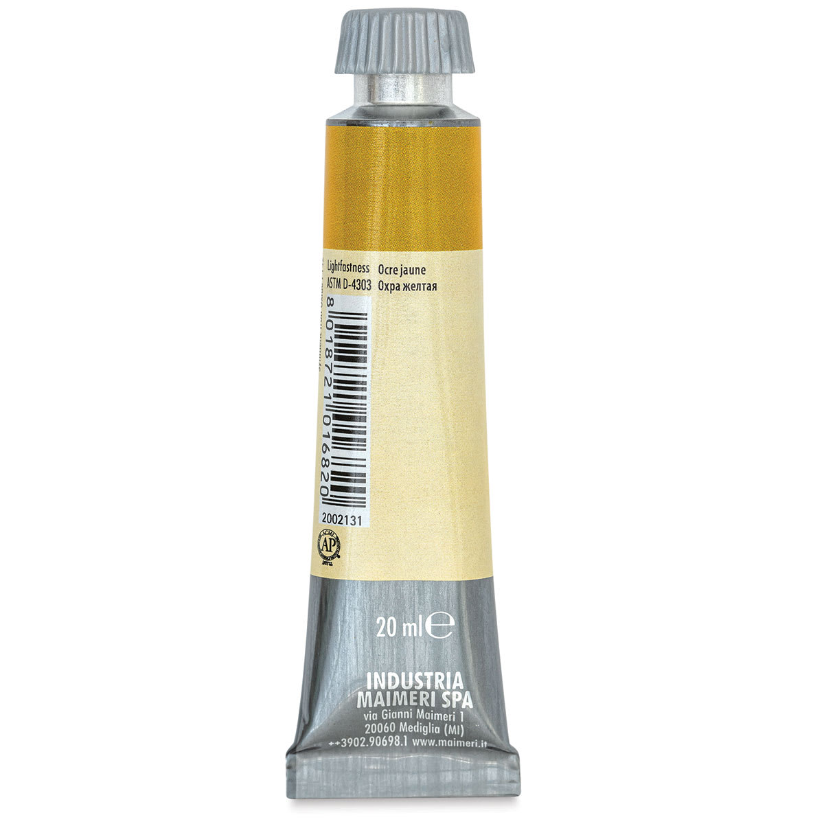 Maimeri Artist Gouache - Yellow Ochre, 20 ml tube back