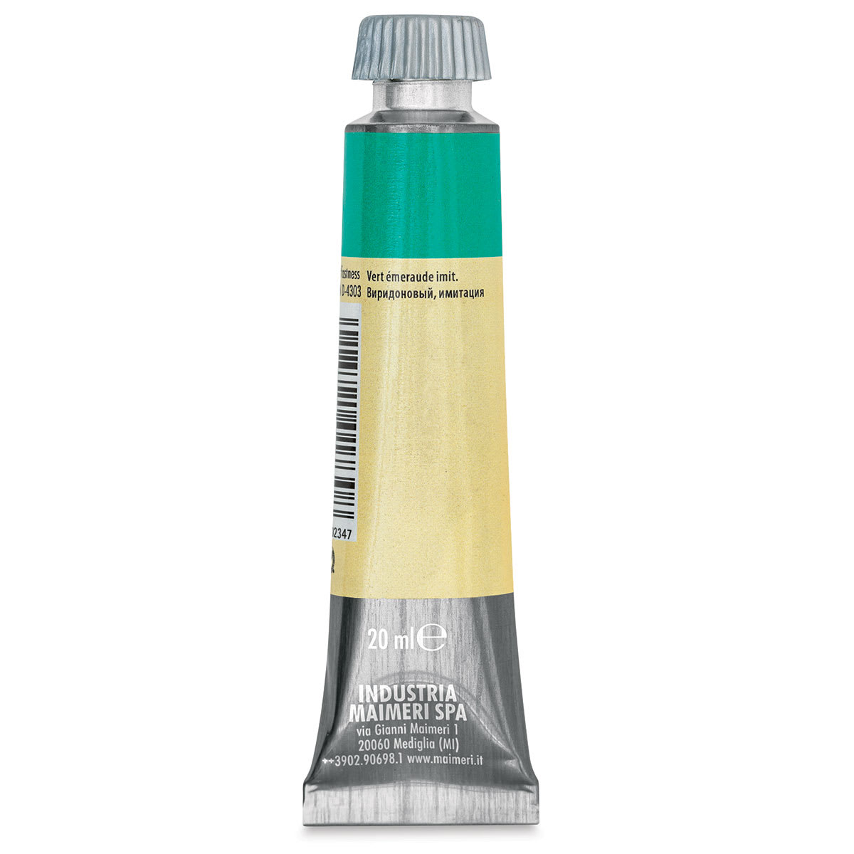 Maimeri Artist Gouache - Viridian Hue, 20 ml tube back