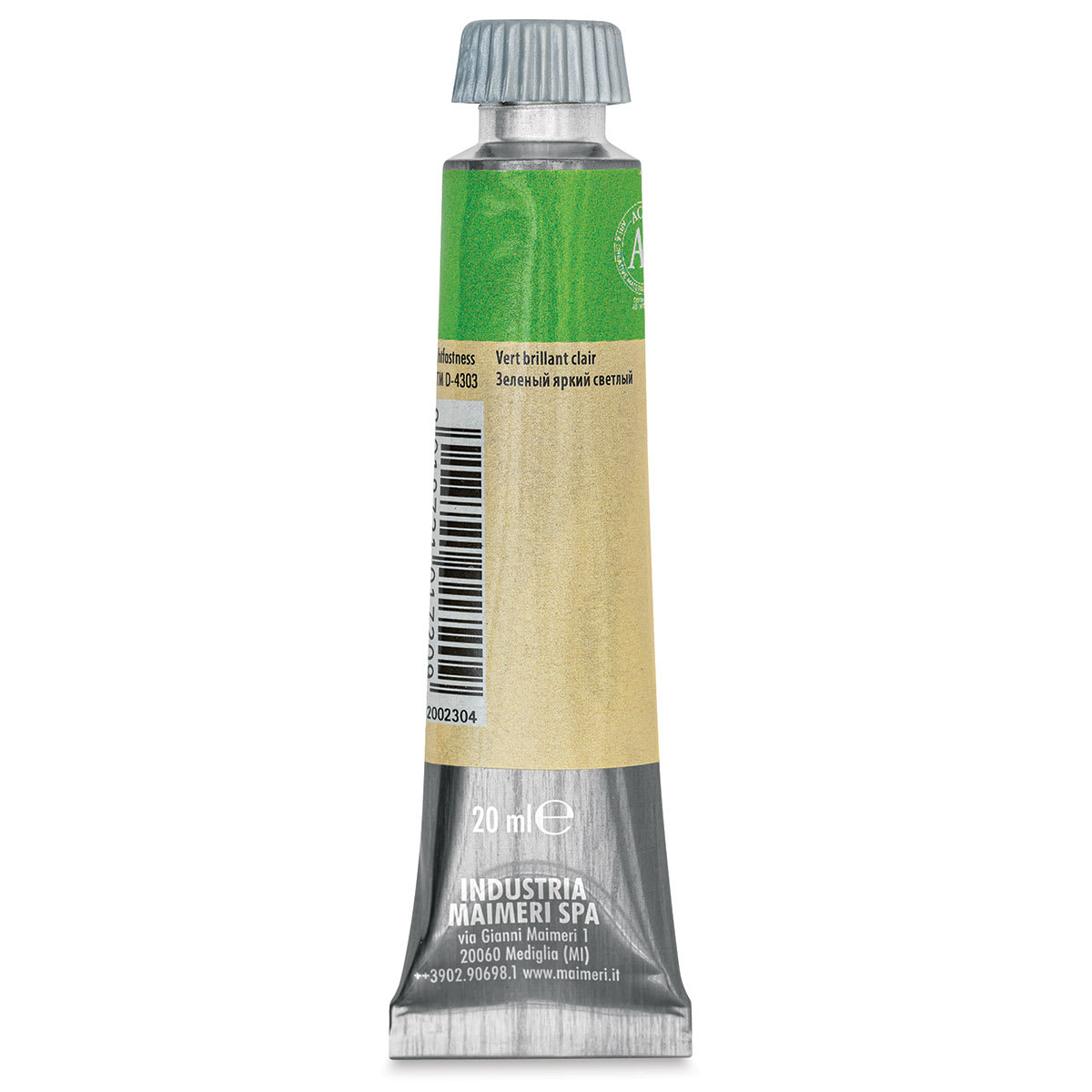 Maimeri Artist Gouache - Brilliant Green Light, 20 ml tube back