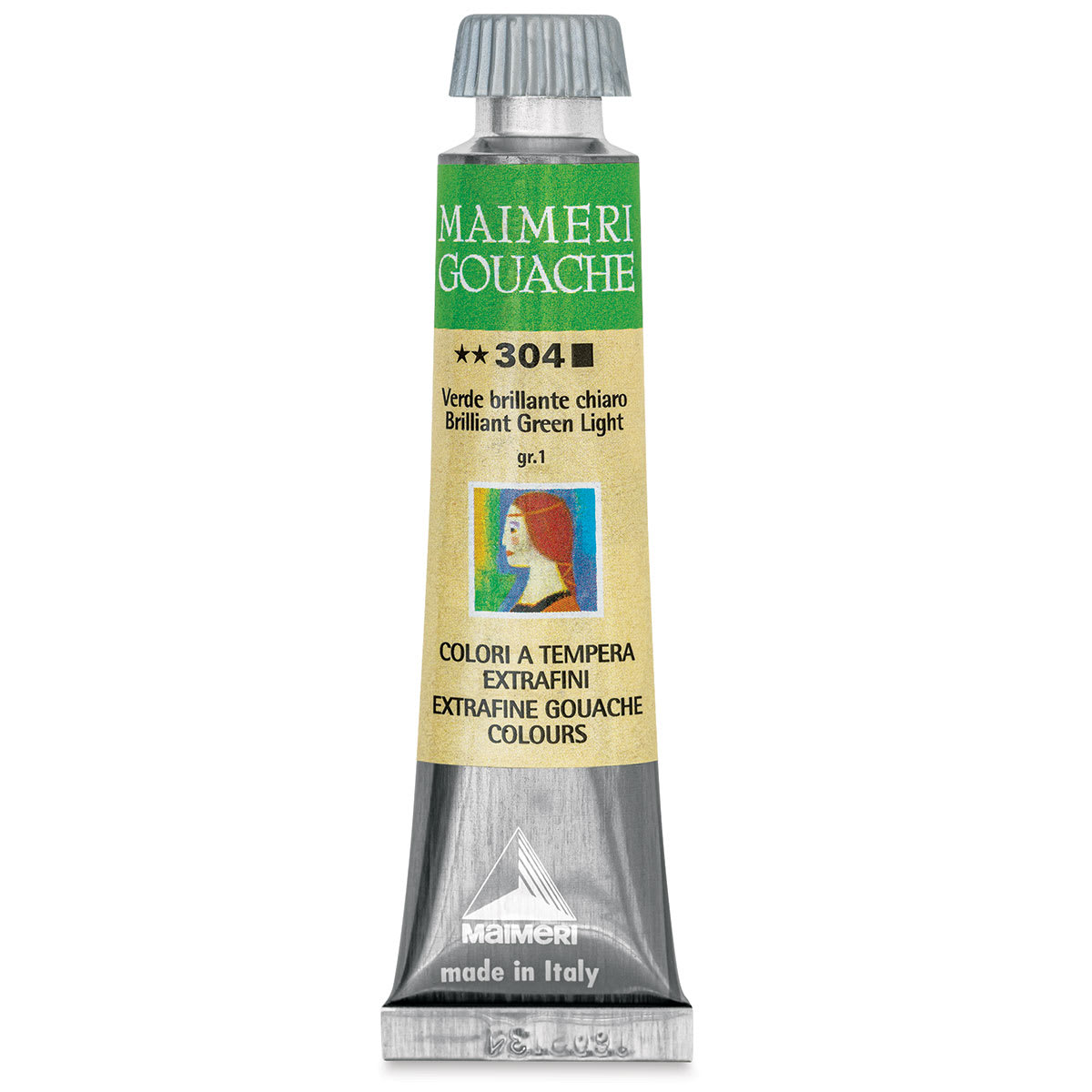 Maimeri Artist Gouache - Brilliant Green Light, 20 ml tube
