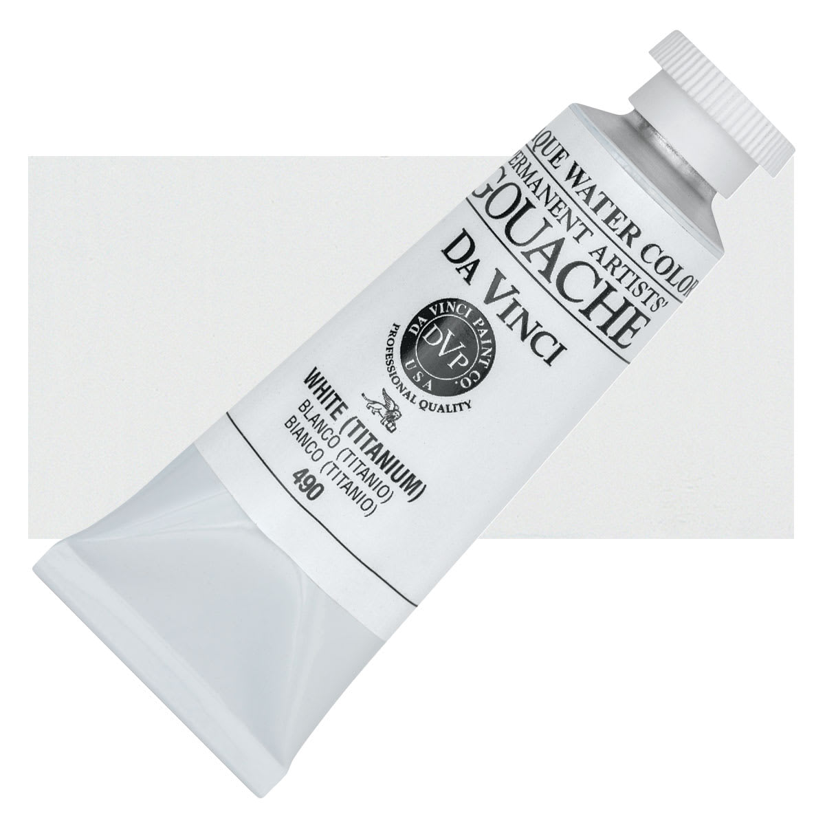 Da Vinci Professional Gouache - White (Titanium), 37 ml tube and swatch