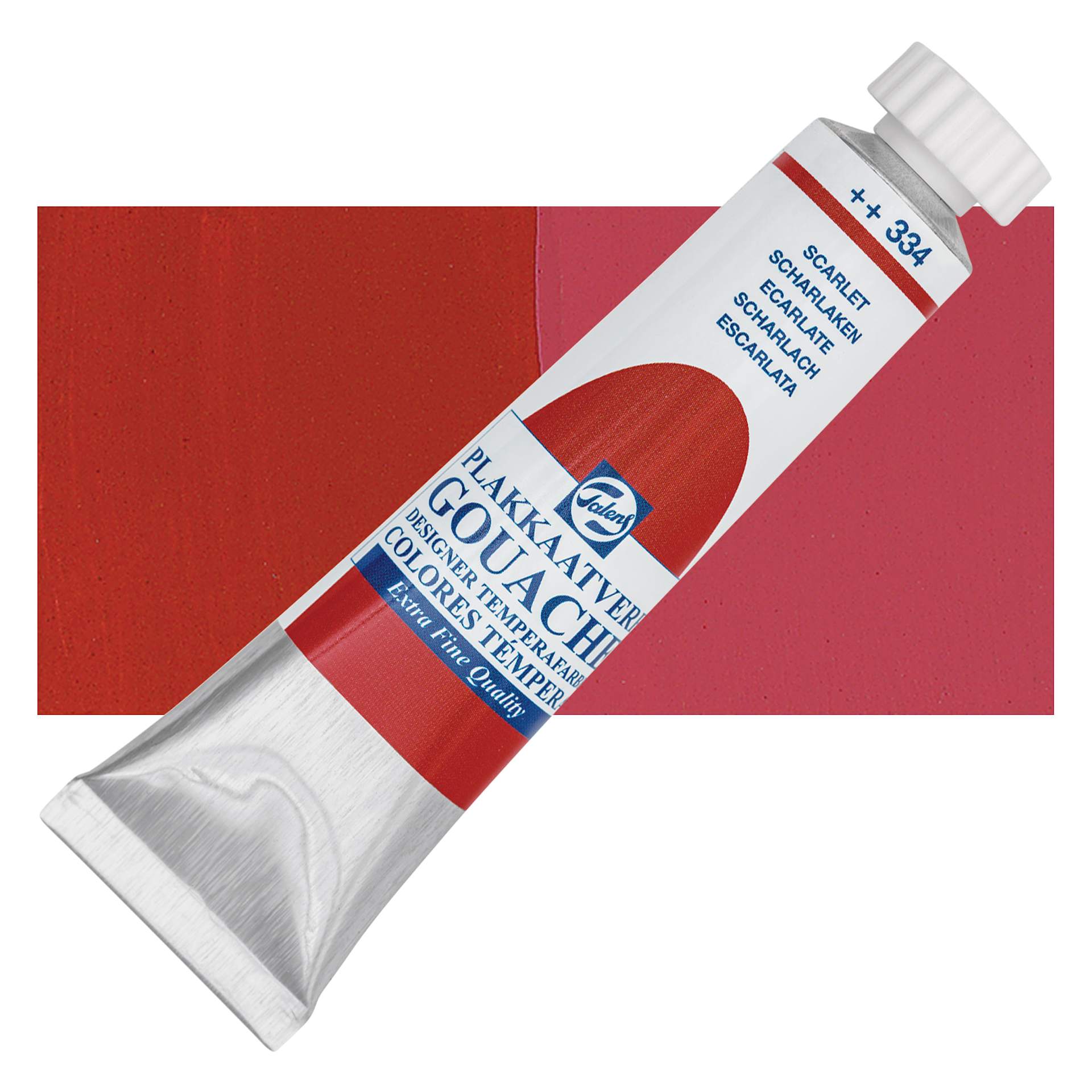 Royal Talens Gouache - Scarlet, 20 ml tube and swatch