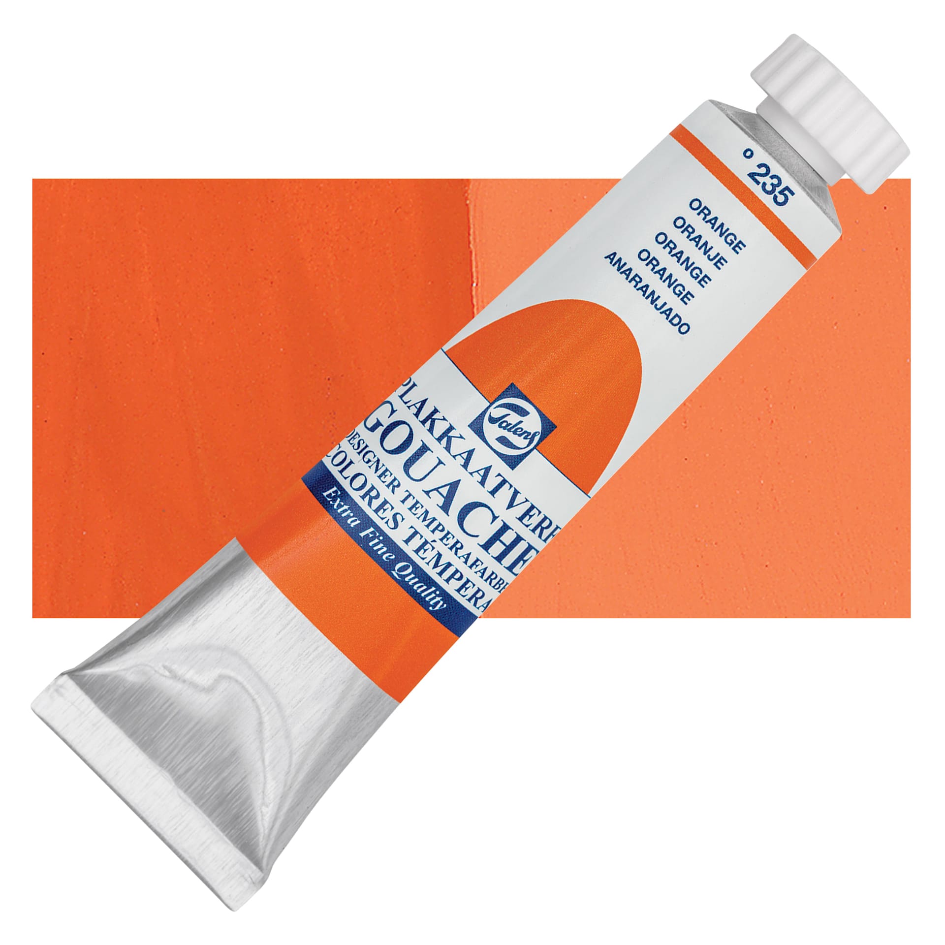Royal Talens Gouache - Orange, 20 ml tube and swatch
