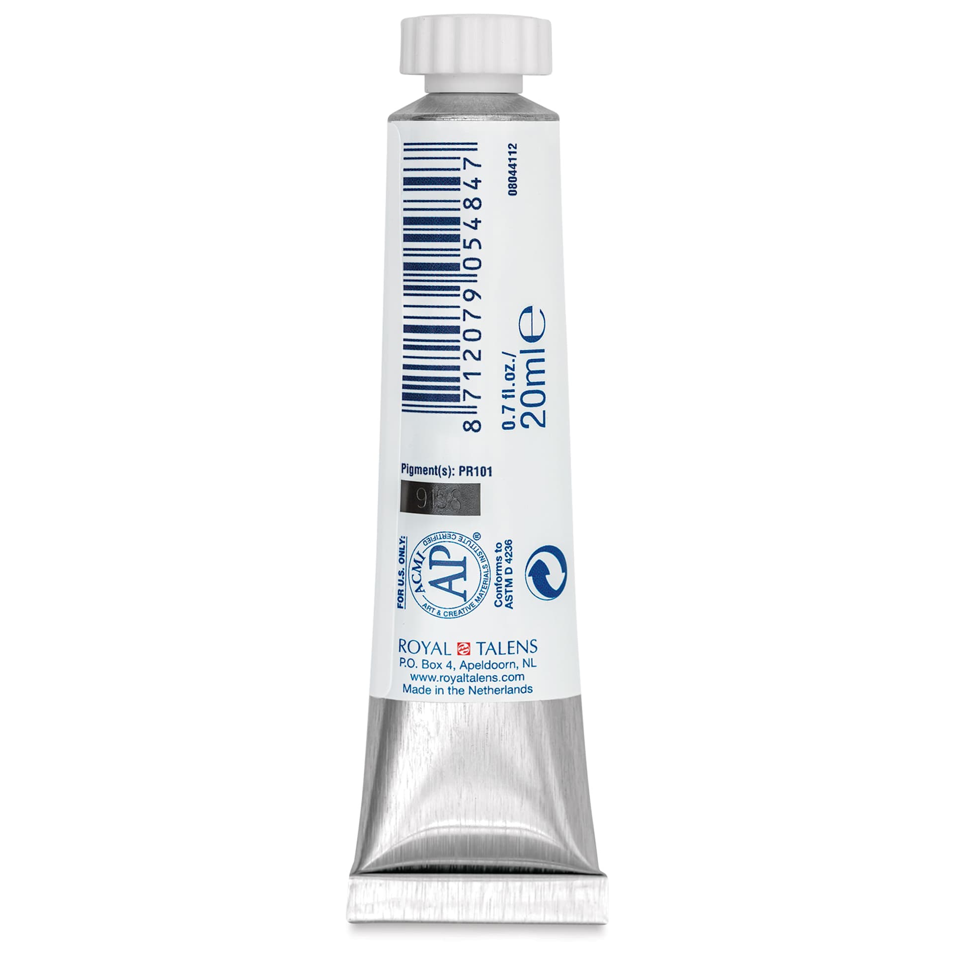 Royal Talens Gouache - Burnt Sienna, 20 ml tube back